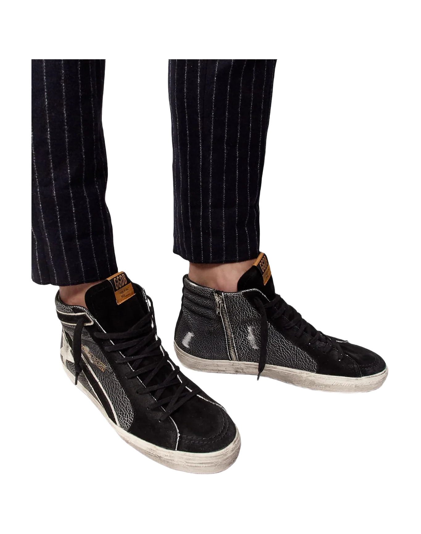 Men | Slide Sneakers Crackle Effect Leather - Image 5