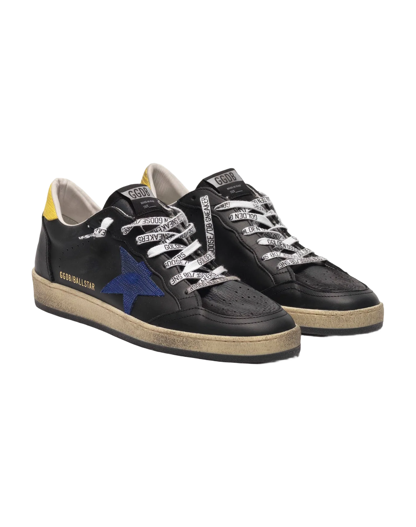 Men | Sneakers Ball Star Black Leather-Blu Lizard Star - Image 6
