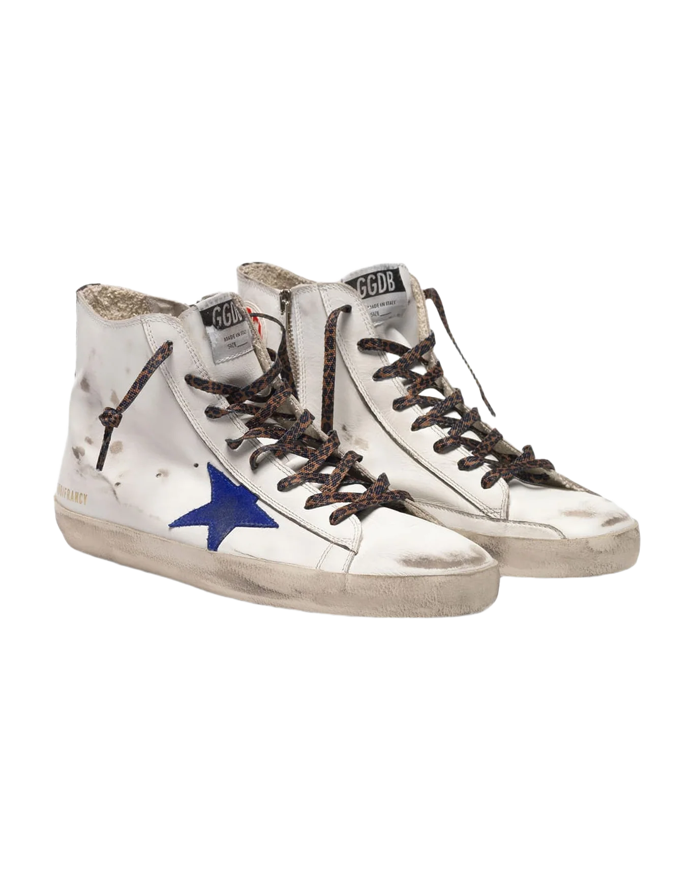 Men | Sneakers Francy White Leather-Bluette Star - Image 4