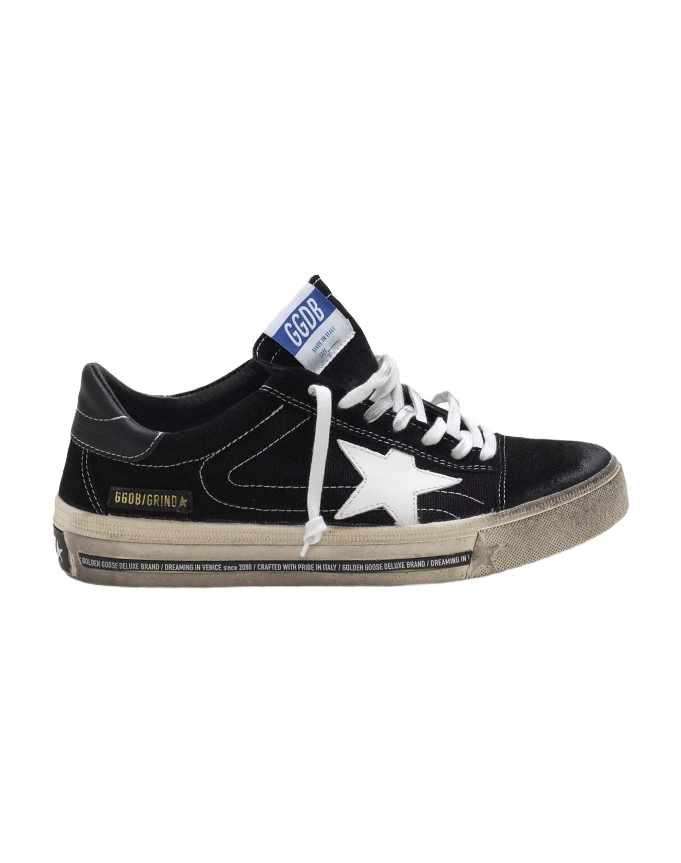 Men | Sneakers Grindstar Black Canvas-White Star