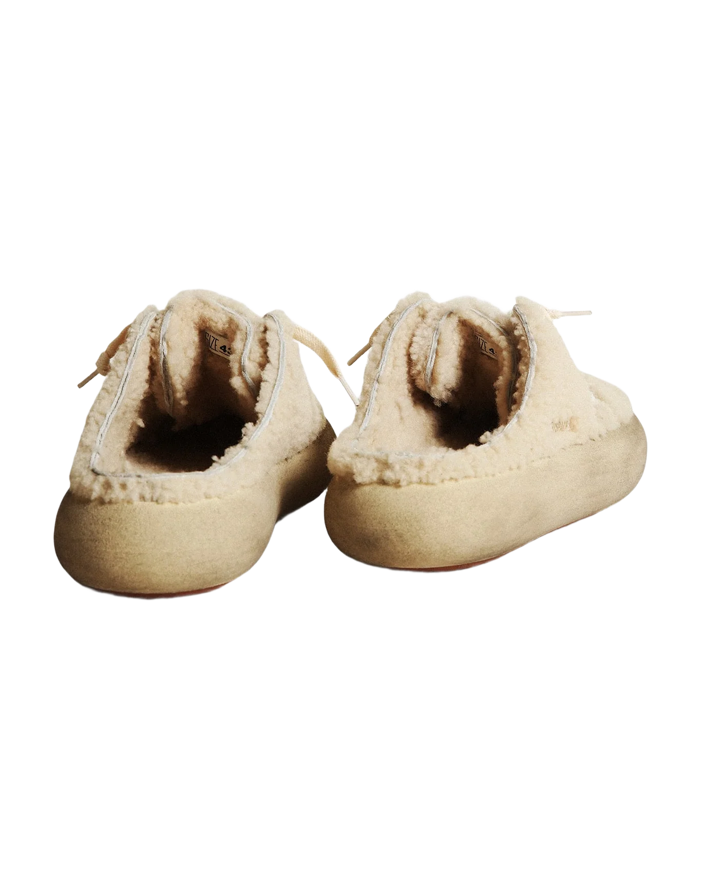Men | Space-Star Sabots Beige Shearling with White Leather Star | Beige x White - Image 2