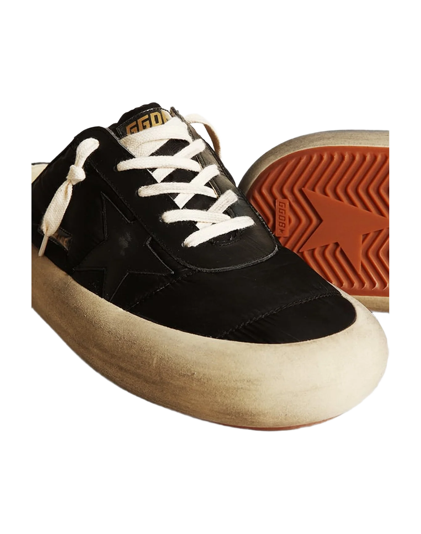 Men | Space-Star Sabots Black Nylon with Black Leather Star | Black - Image 4