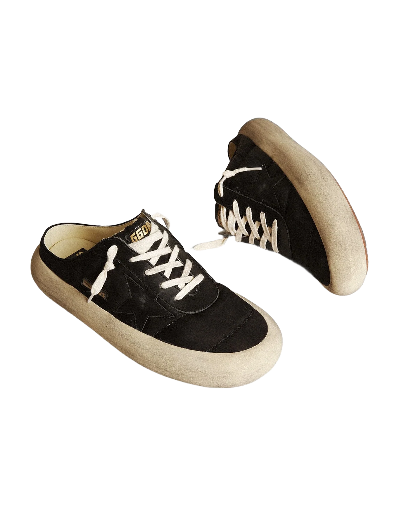 Men | Space-Star Sabots Black Nylon with Black Leather Star | Black - Image 6