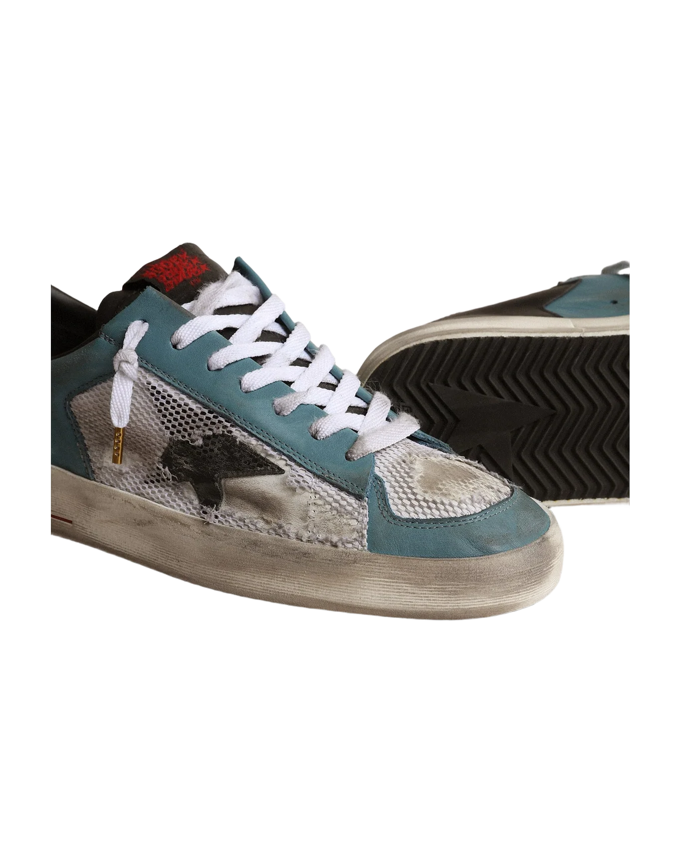 Men | Stardan Distressed Mesh & Petrol-Colored Upper | Petroleum x White x Black - Image 7