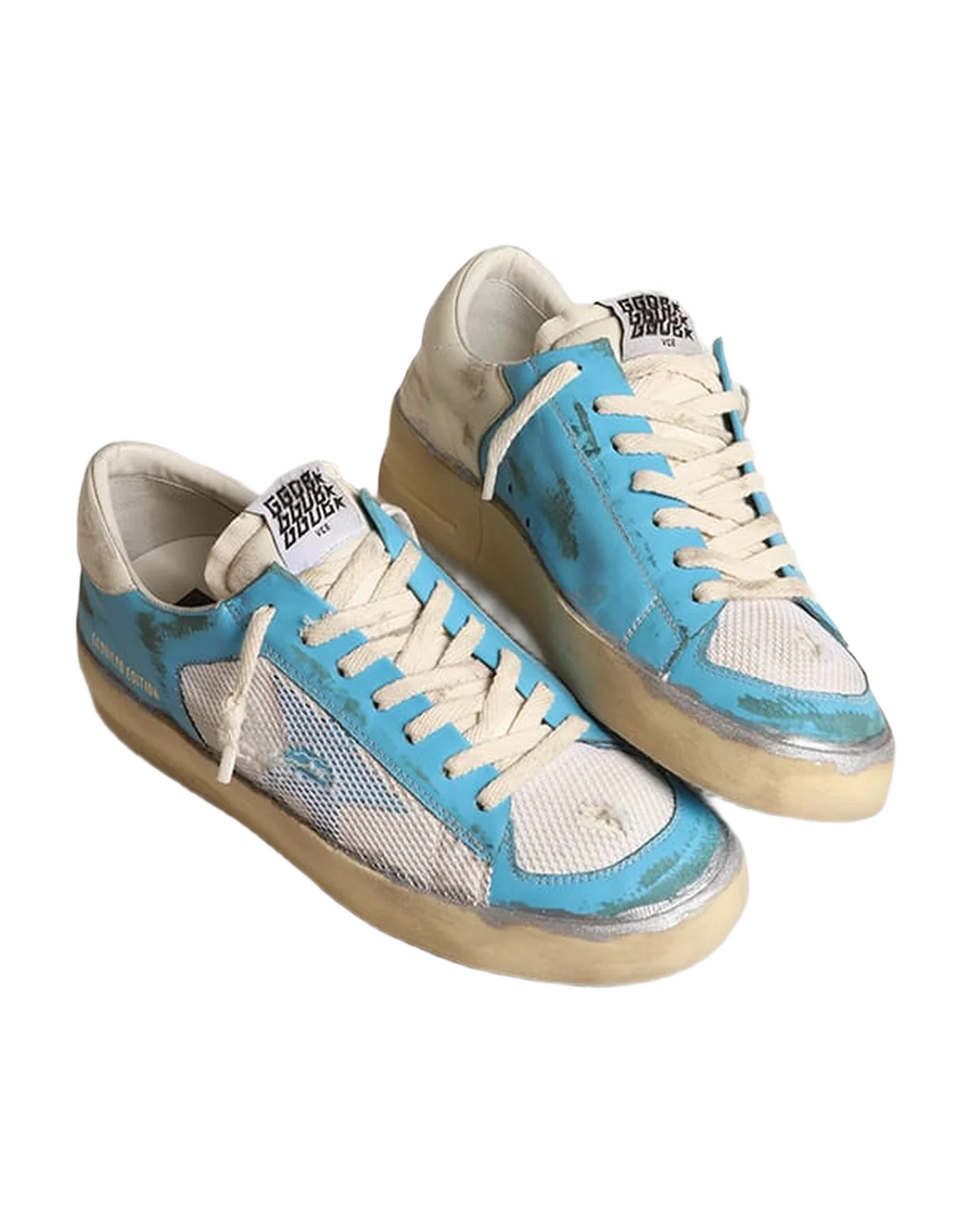 Men | Stardan Lab Light Blue Nappa Leather & White Mesh | Light Blue x White - Image 2