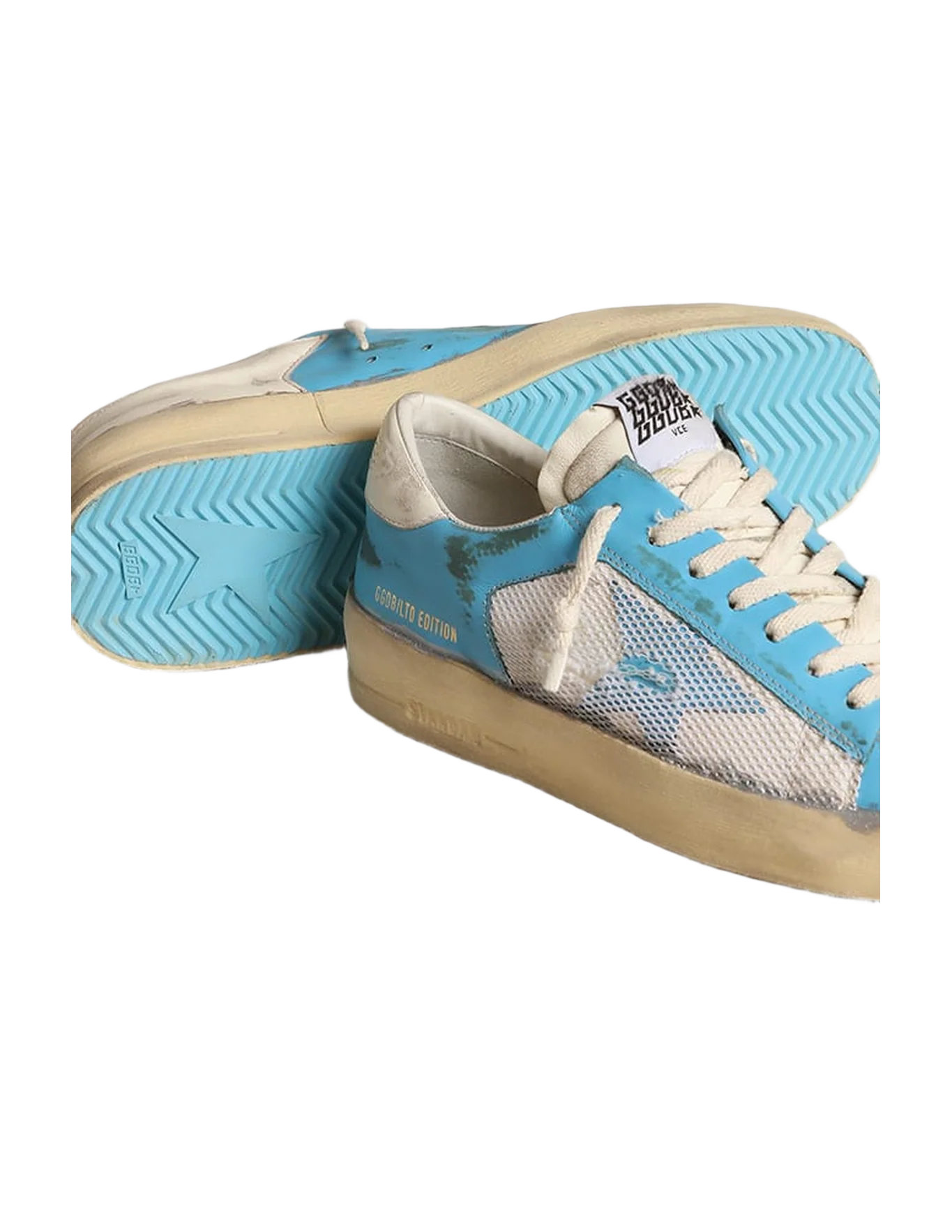 Men | Stardan Lab Light Blue Nappa Leather & White Mesh | Light Blue x White - Image 3