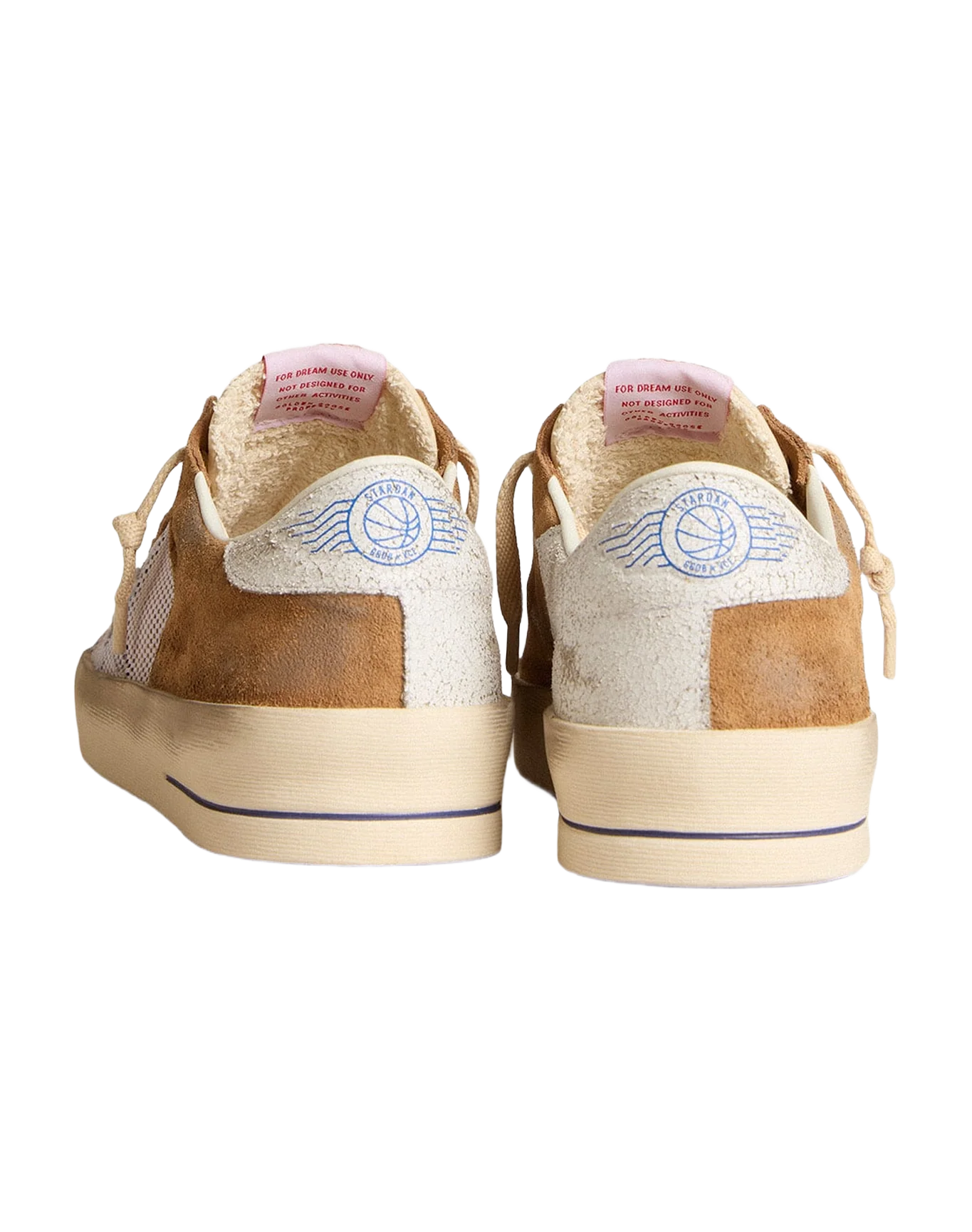 Men | Stardan Ltd Tobacco Suede & Mesh with Blue Star & Leather Heel Tab | Tabacco x Blu x White - Image 3