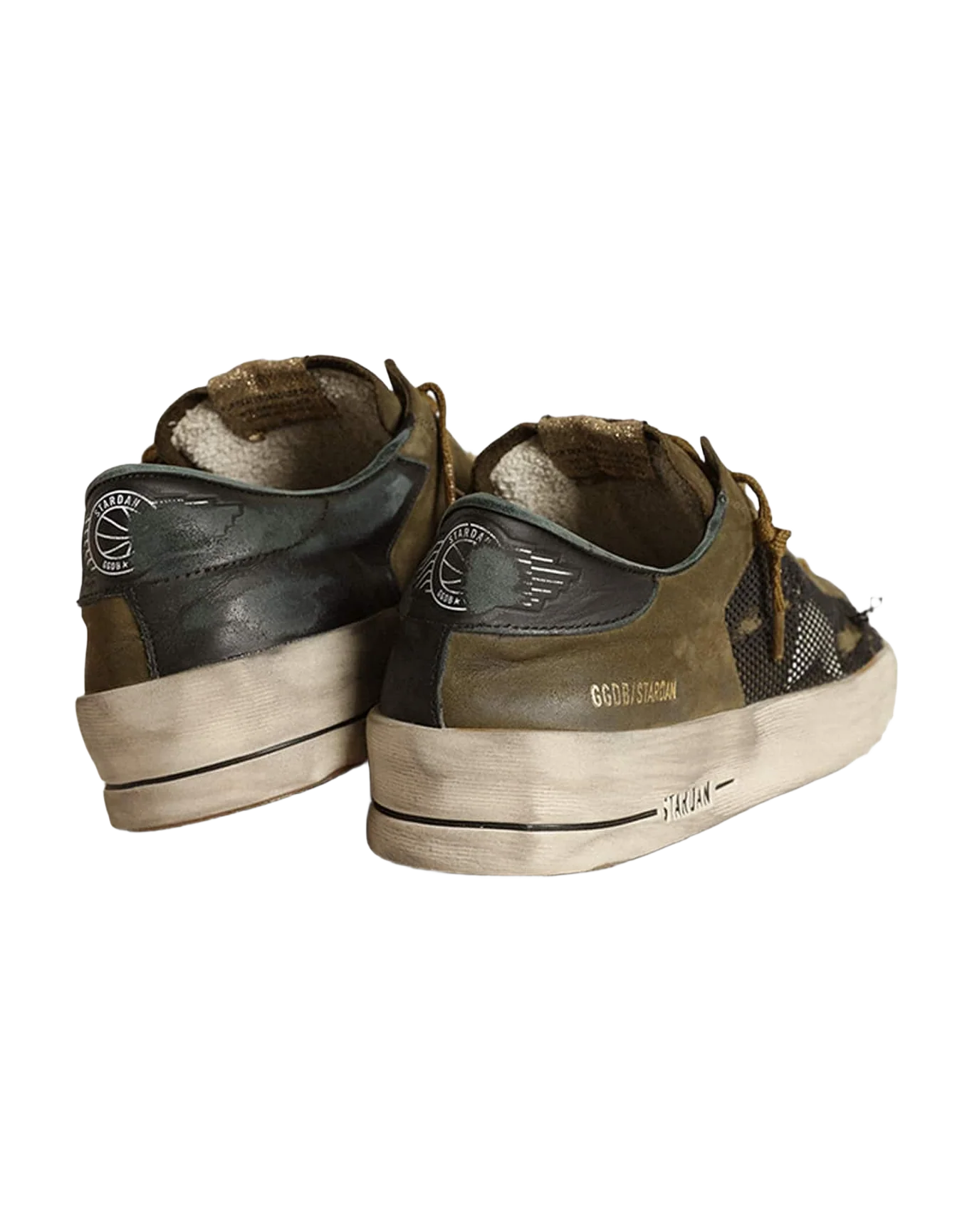 Men | Stardan Military Green Nubuck & Black Mesh with White Star | Black x Military Green x White - Image 3