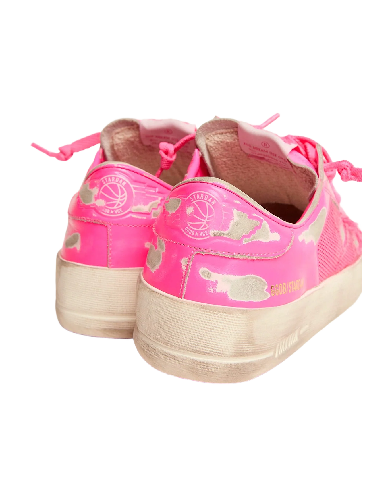 Men | Stardan Sneakers Fluorescent Pink Leather & Mesh | Pink Fluo - Image 8