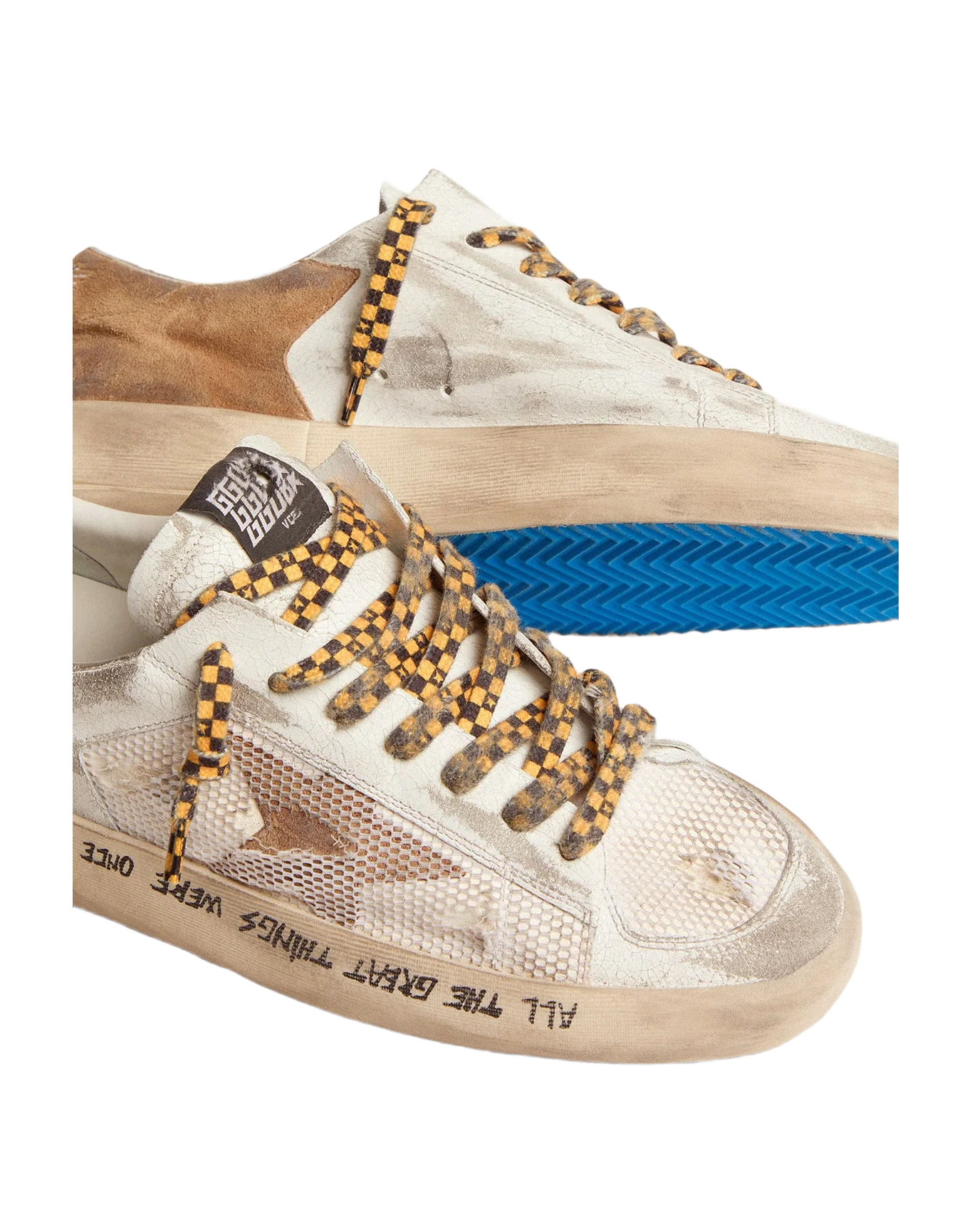 Men | Stardan with Tobacco-Colored Suede Star & Inserts | White x Tobacco - Image 2