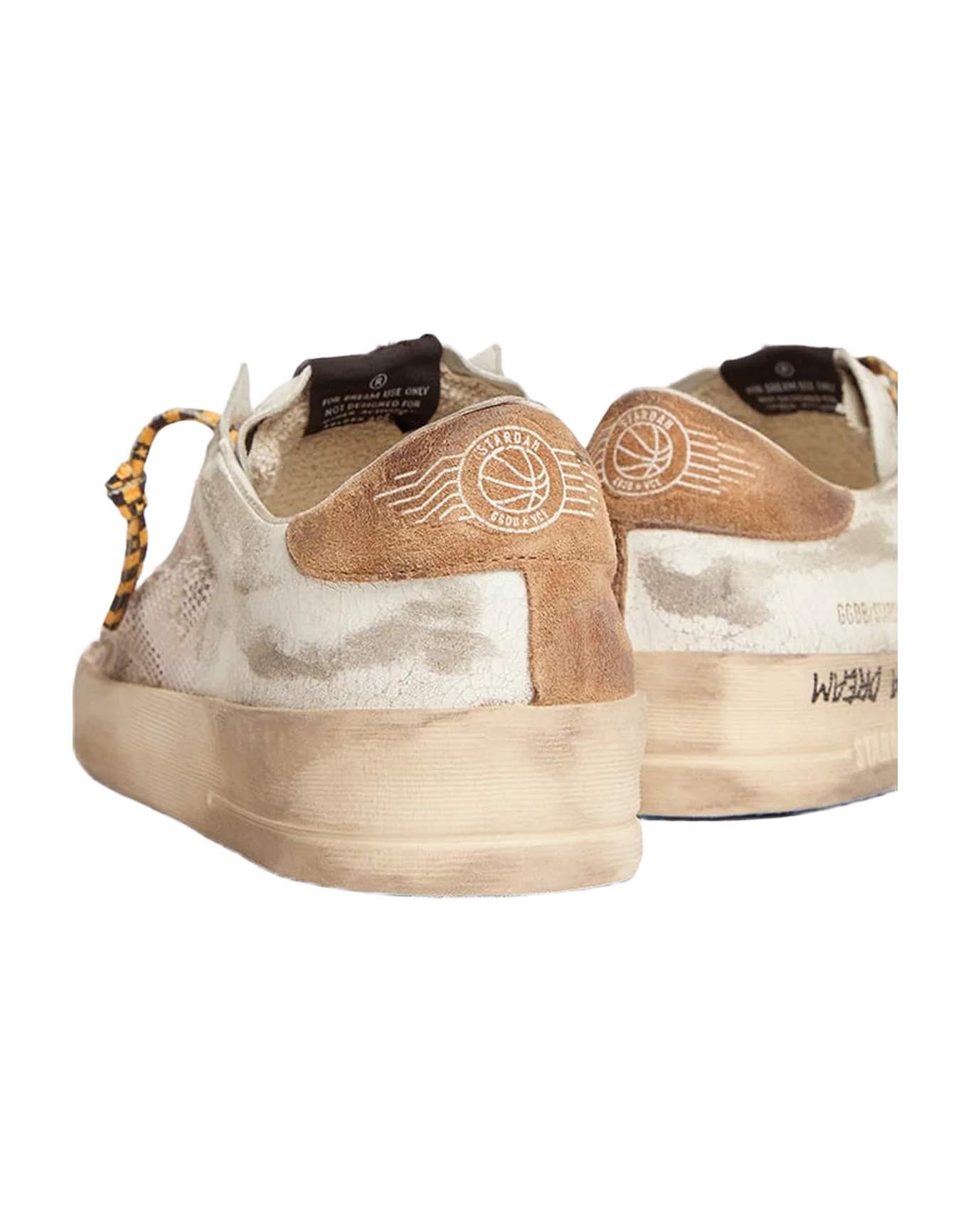 Men | Stardan with Tobacco-Colored Suede Star & Inserts | White x Tobacco - Image 5