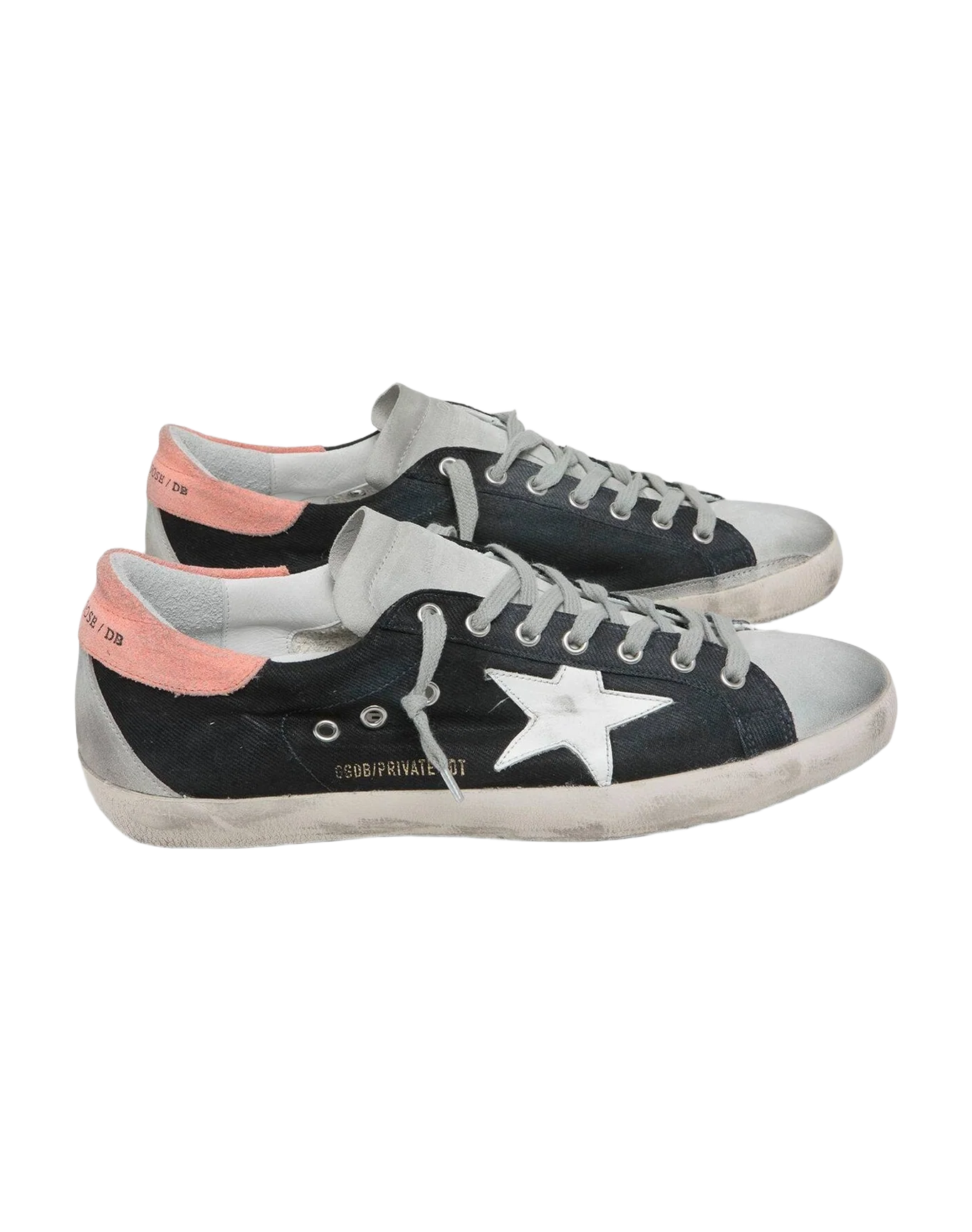 Men | Super-Star Black Denim with White Star & Light Pink Heel Tab