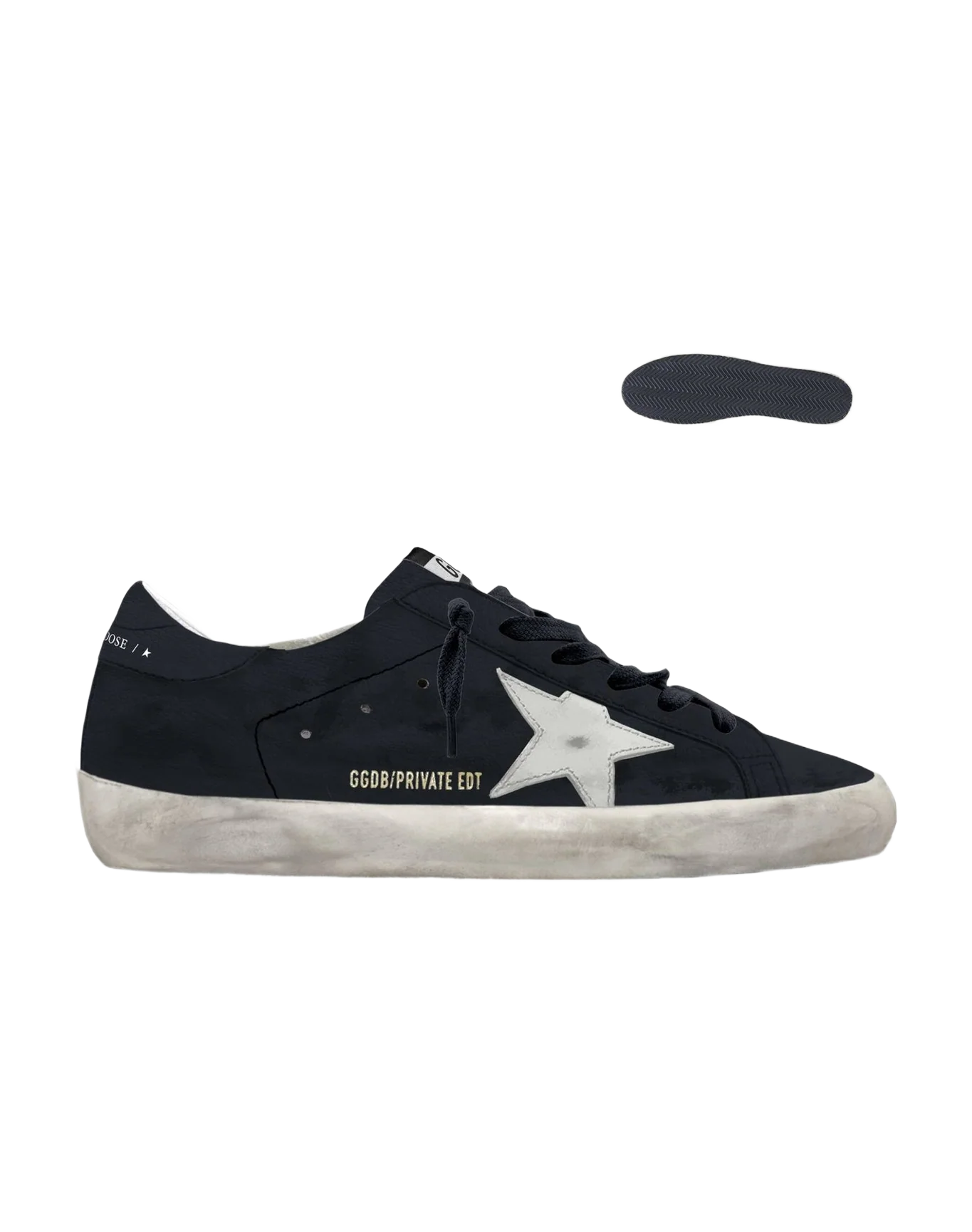 Men | Super-Star Black Leather with White Star | Eclipse x Latte