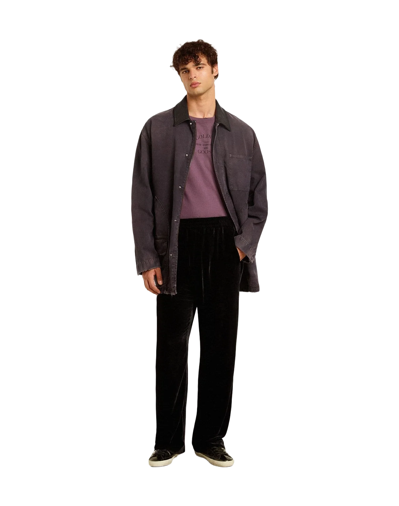 Men | Super-Star Black Patent Leather with Suede Star & Heel Tab | Black x Beige - Image 9