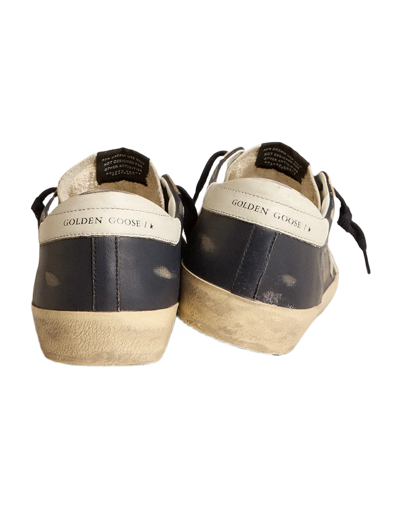Men | Super-Star Blue Nappa Leather with White Leather Star & Heel Tab | Dark Blue x White x Tabacco - Image 3