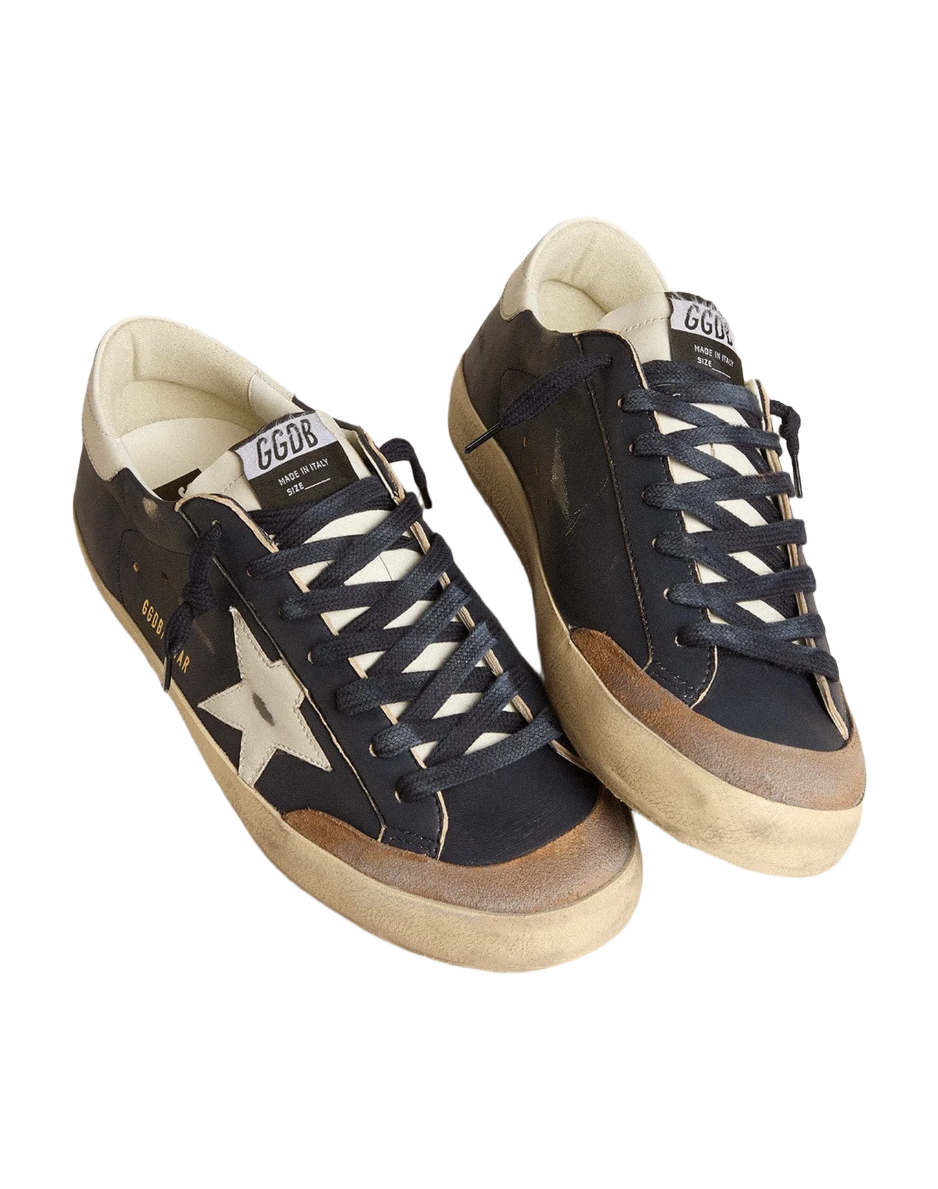 Men | Super-Star Blue Nappa Leather with White Leather Star & Heel Tab | Dark Blue x White x Tabacco - Image 8