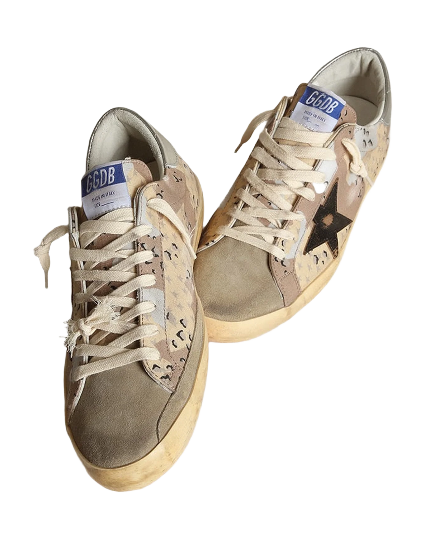 Men | Super-Star Desert Camouflage with Black Star & Silver Heel | Desert Camouflage x Taupe x Black x Silver - Image 5