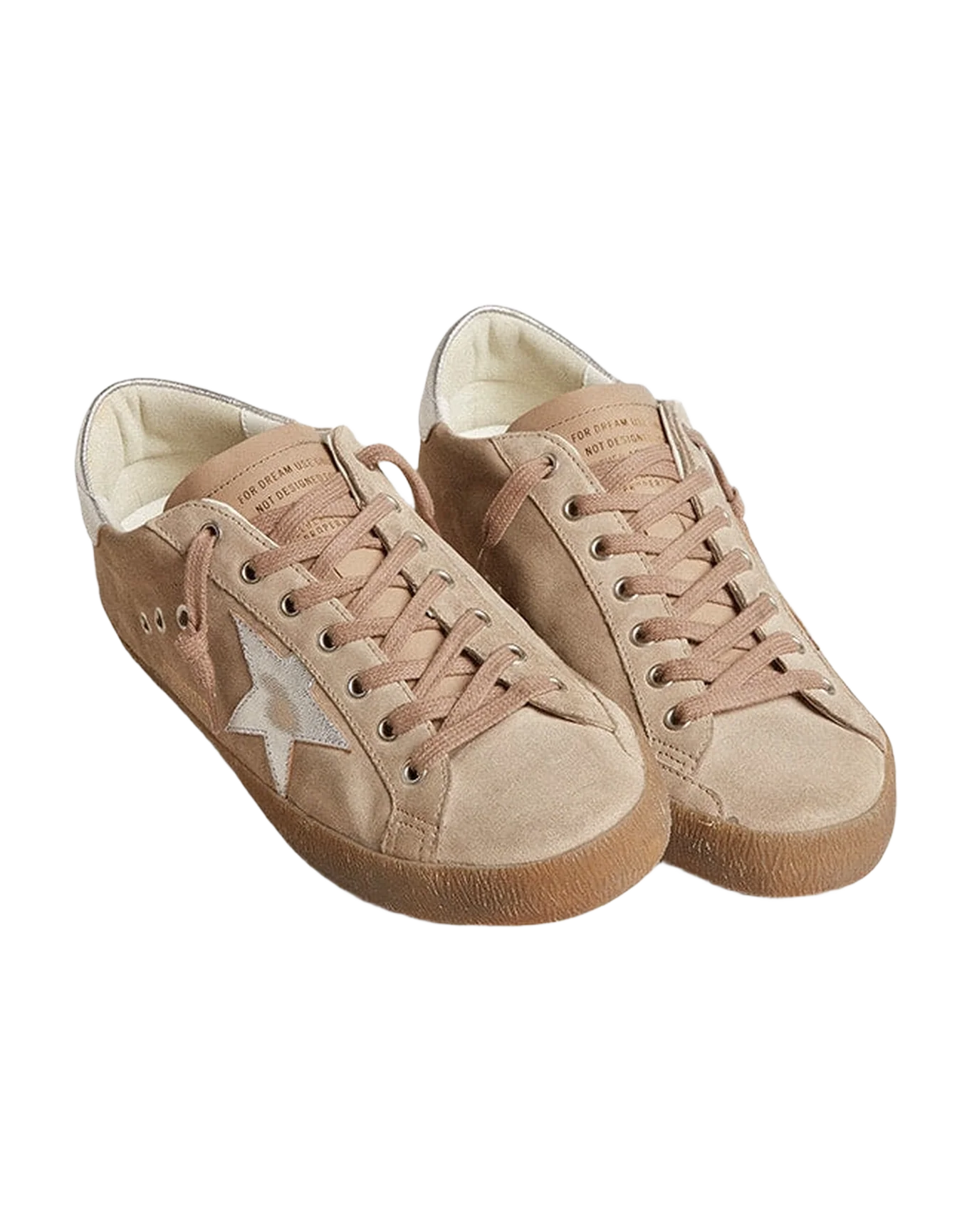 Men | Super-Star Dove-Gray Suede with Silver Leather Star & Heel Tab | Taupe x Silver - Image 3