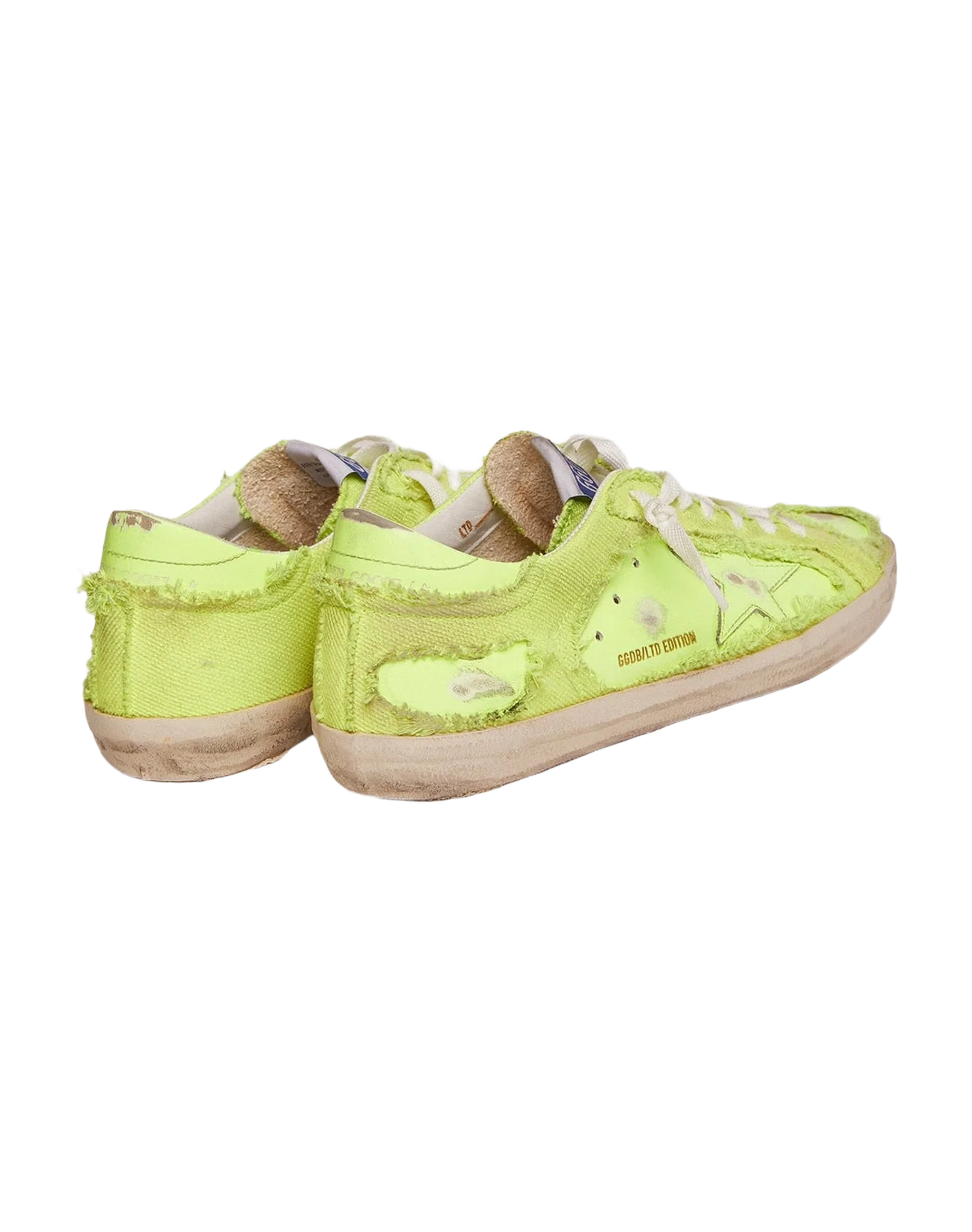 Men | Super-Star Lab Sneakers Fluorescent Yellow Leather & Canvas | Yellow Fluo