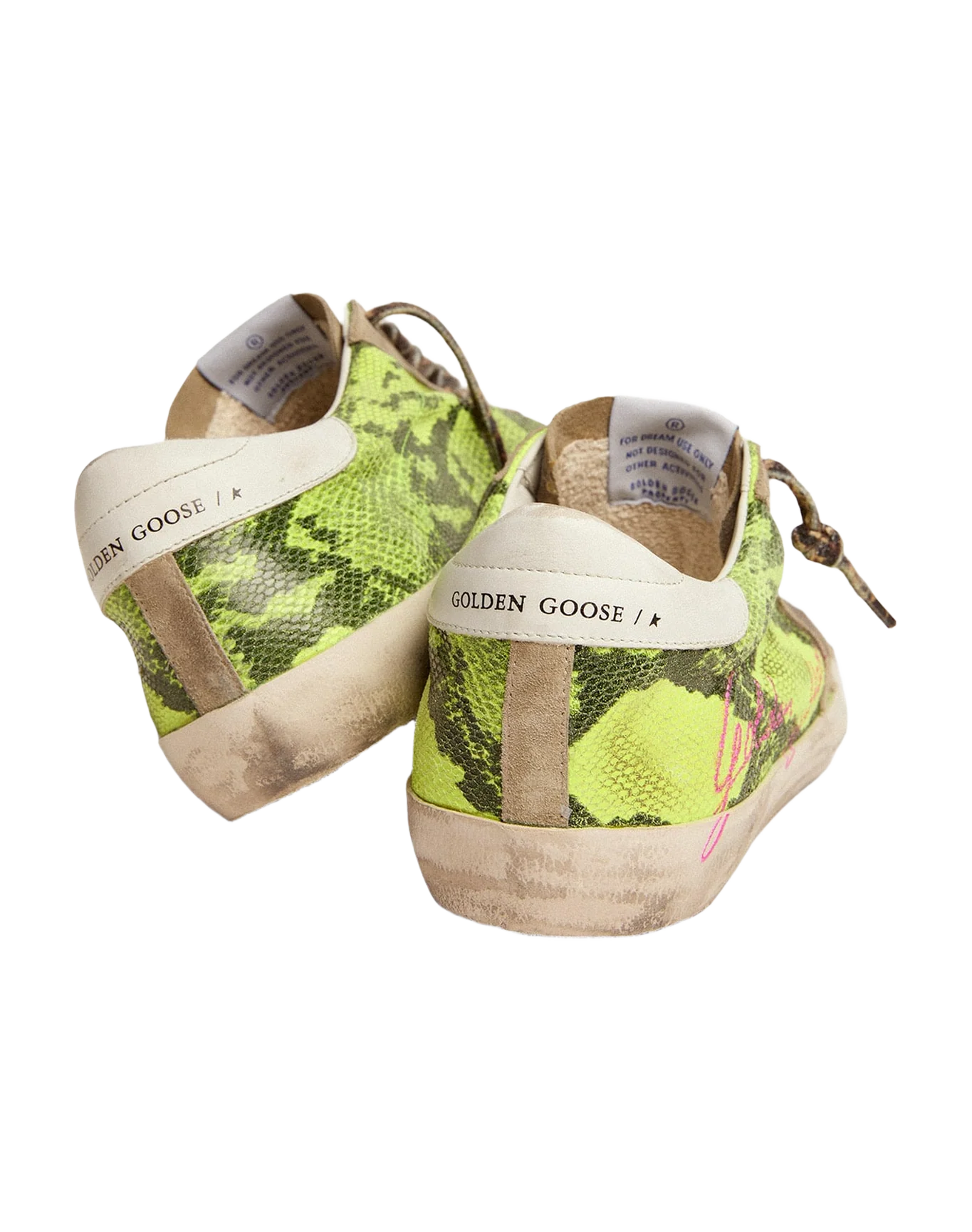 Men | Super-Star Ltd Fluorescent Yellow Suede & Dove Gray Inserts | Yellow Fluo Snake x Taupe x White - Image 5