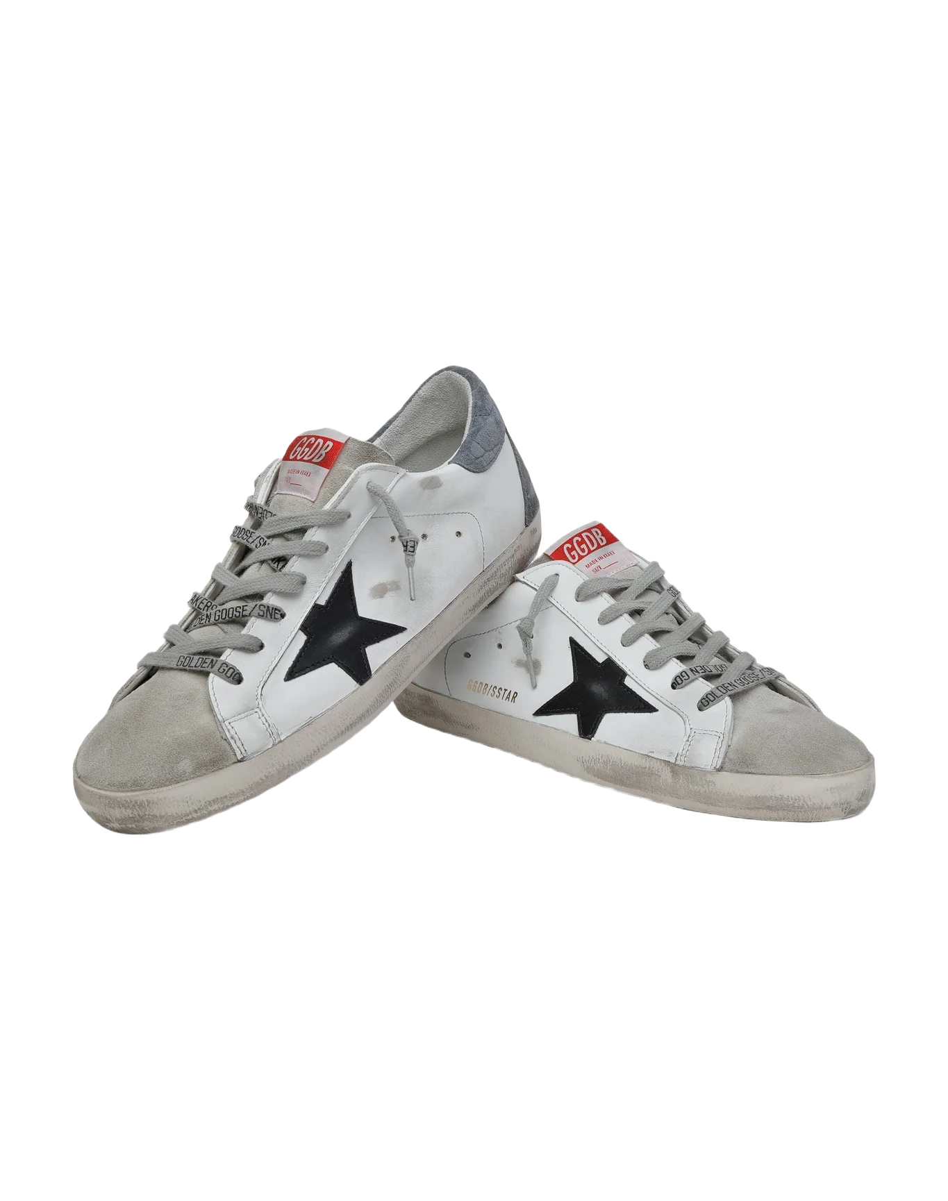 Men | Super-Star Ltd Sneakers with Black Star & Crocodile-Print Heel Tab | White x Ice x Black x Grey - Image 3