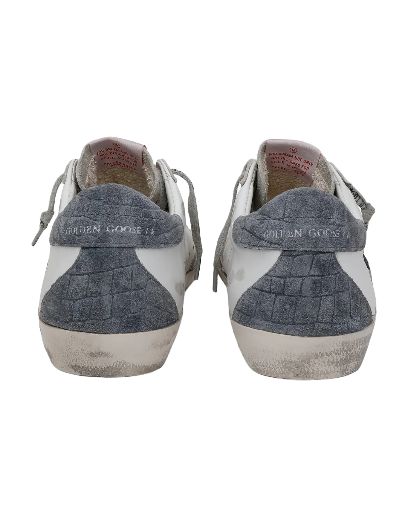 Men | Super-Star Ltd Sneakers with Black Star & Crocodile-Print Heel Tab | White x Ice x Black x Grey - Image 5