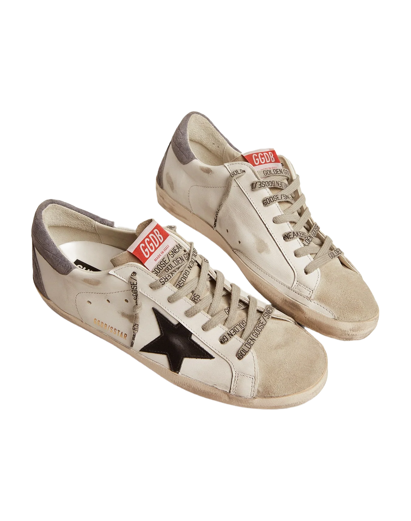 Men | Super-Star Ltd Sneakers with Black Star & Crocodile-Print Heel Tab | White x Ice x Black x Grey - Image 7