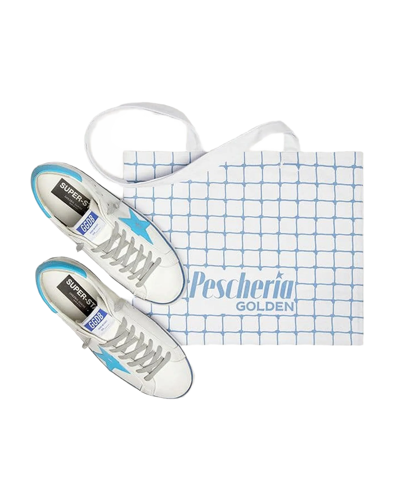 Men | Super-Star Ltd White Leather with Light Blue Leather Star & Heel Tab | Optic White x Light Blue x Blue - Image 7