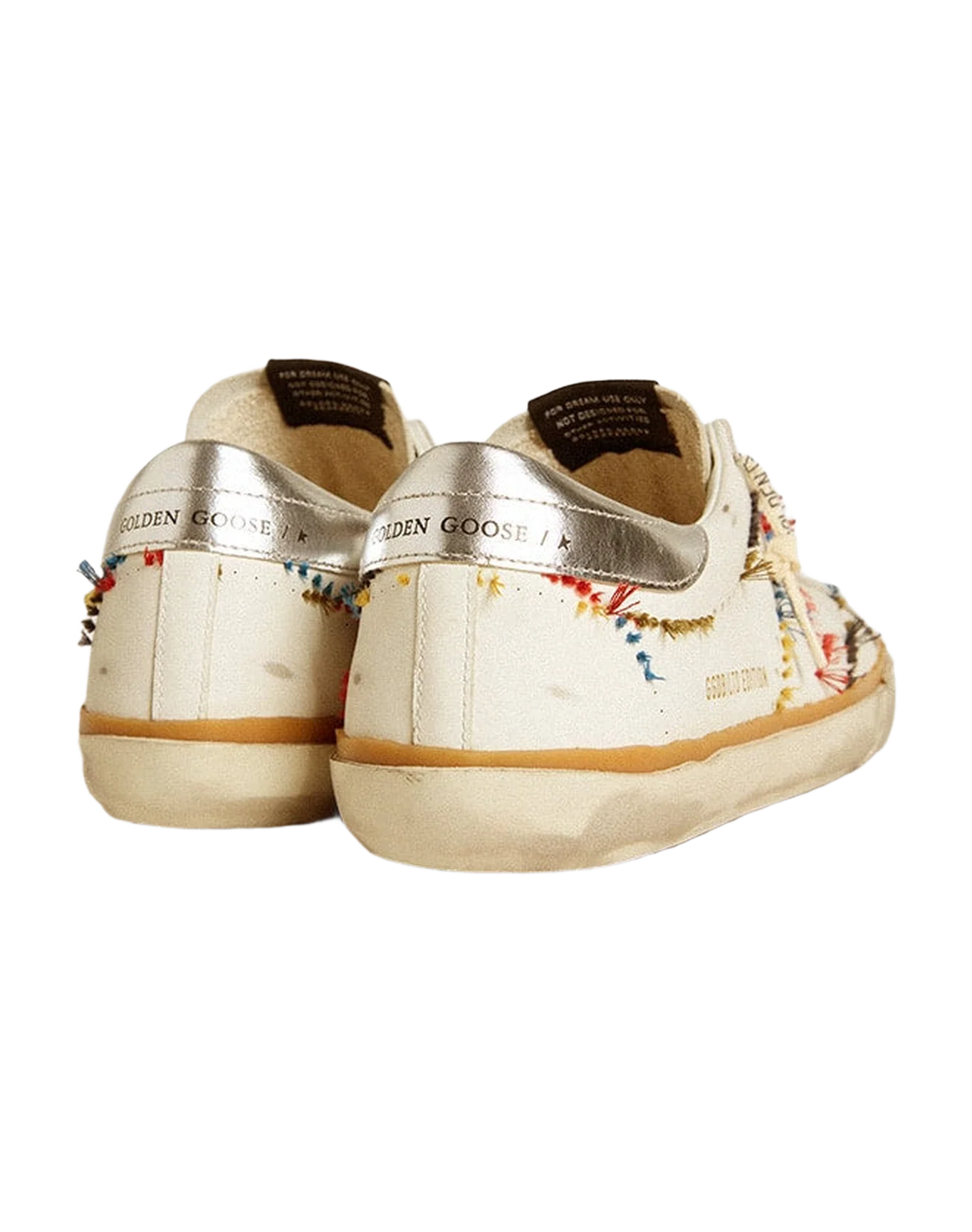 Men | Super-Star Ltd with Perforated Star & Metallic Leather Heel Tab | Optic White x Silver - Image 2