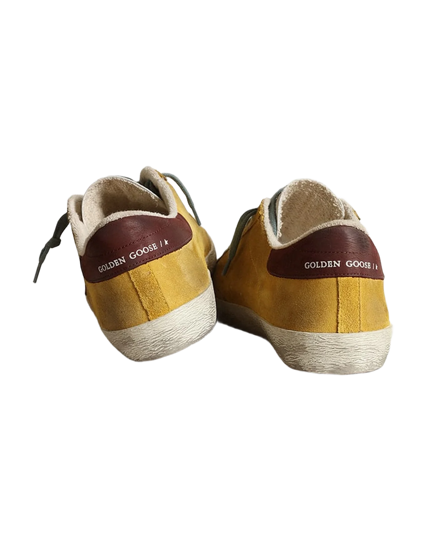 Men | Super-Star Mustard-Colored Suede with Brown Nubuck Star | Mustard x Chocolate x White - Image 5