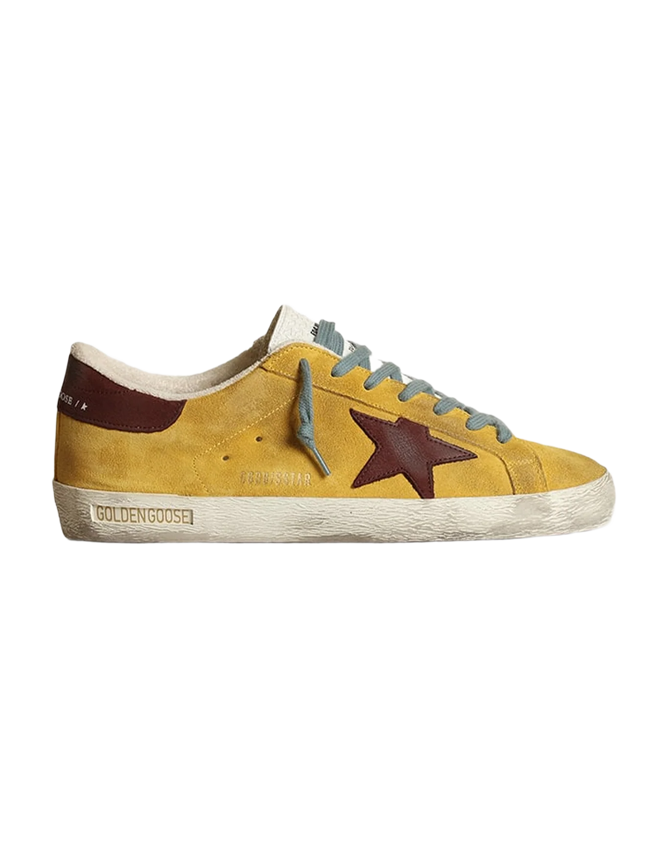 Men | Super-Star Mustard-Colored Suede with Brown Nubuck Star | Mustard x Chocolate x White - Image 6