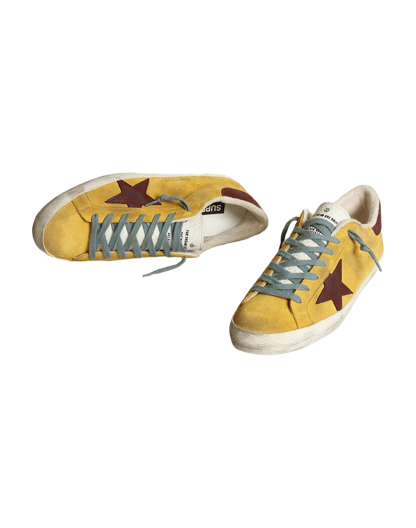 Men | Super-Star Mustard-Colored Suede with Brown Nubuck Star | Mustard x Chocolate x White - Image 7