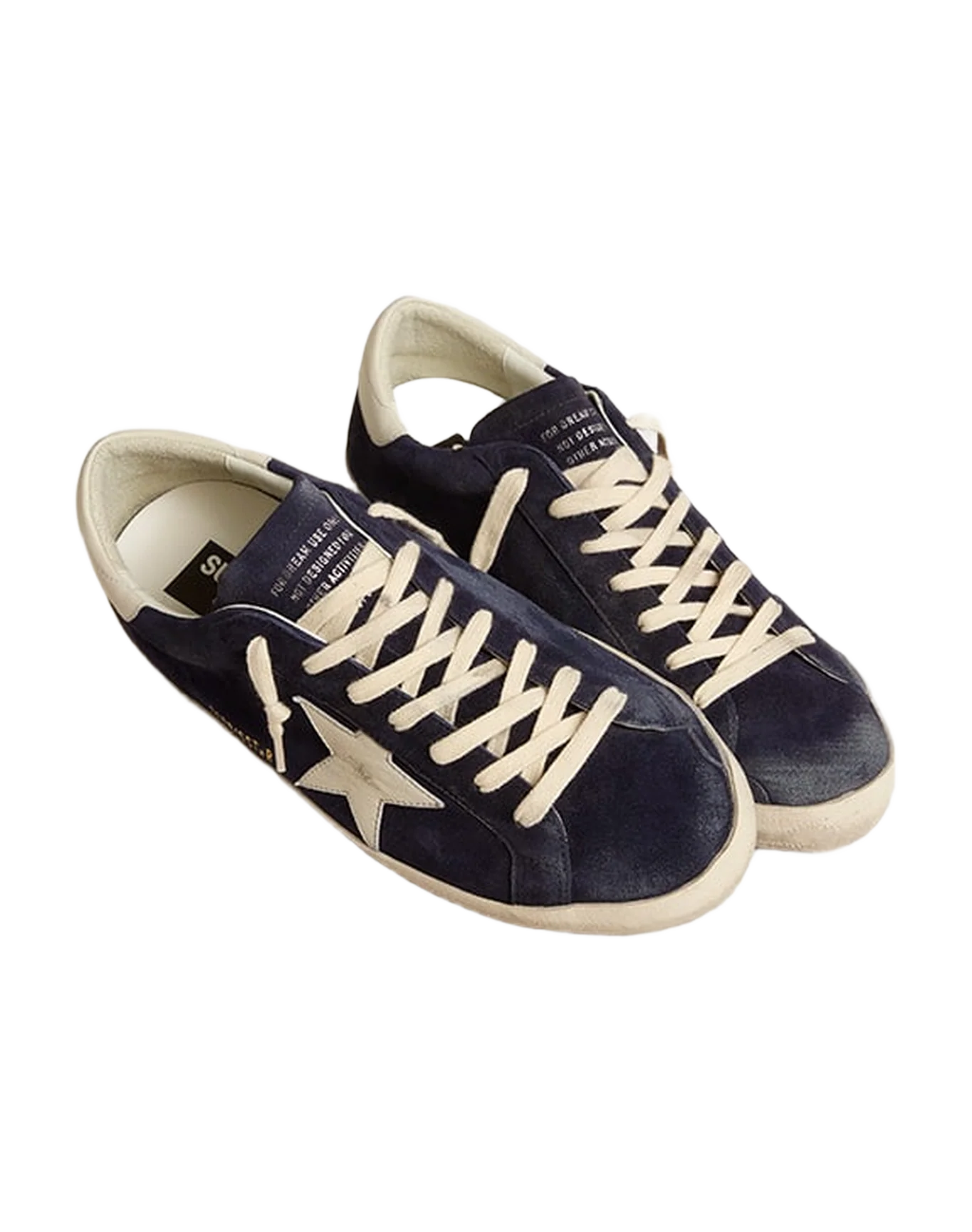 Men | Super-Star Navy Blue Suede with Star & White Heel Tab | Blue x White - Image 5