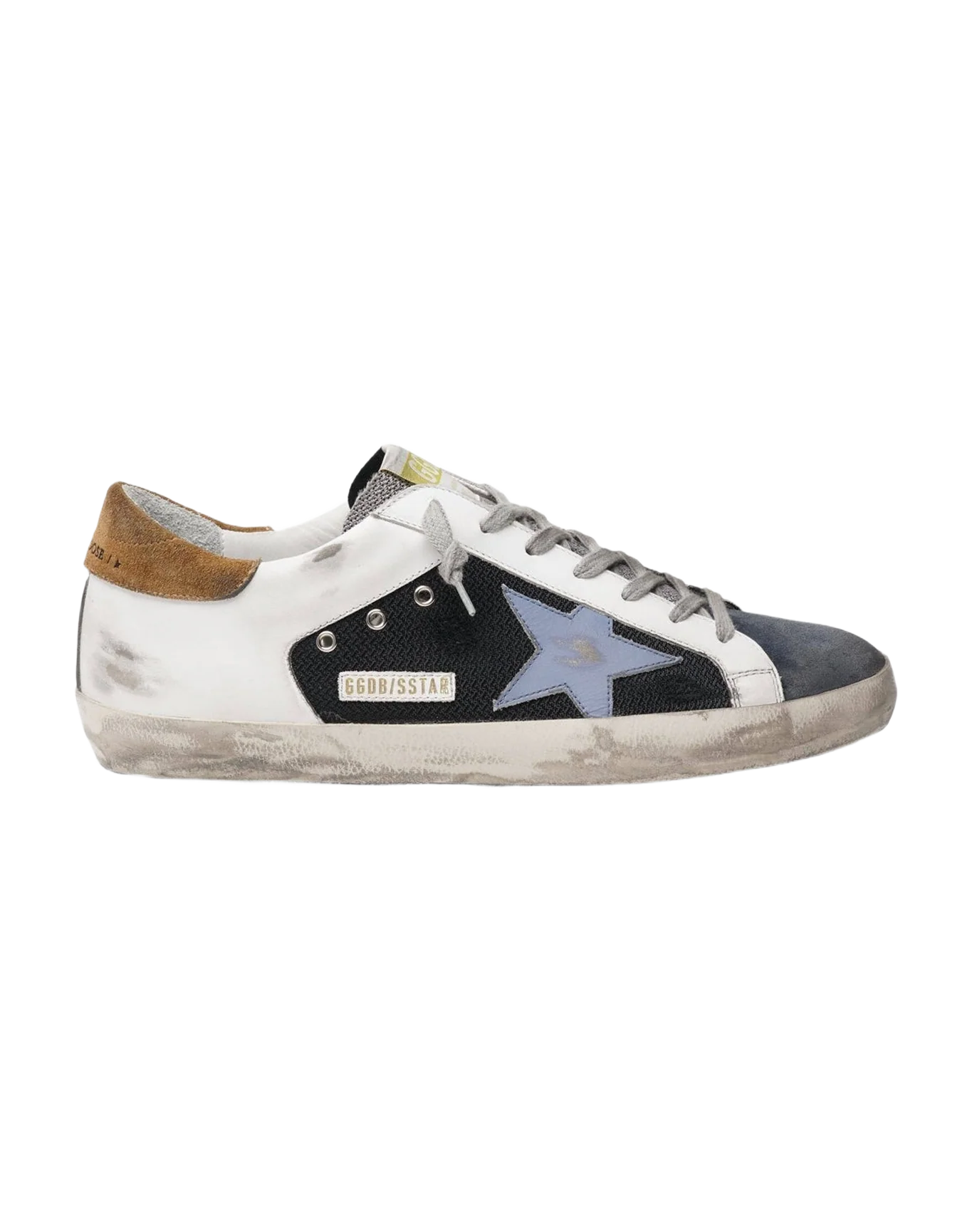 Men | Super-Star Net & Leather Upper Leather Star Suede | Black x White x Grey x Powder Blue x Elk Brown