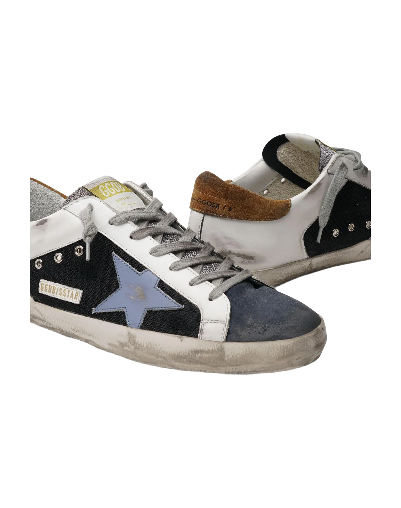 Men | Super-Star Net & Leather Upper Leather Star Suede | Black x White x Grey x Powder Blue x Elk Brown - Image 4