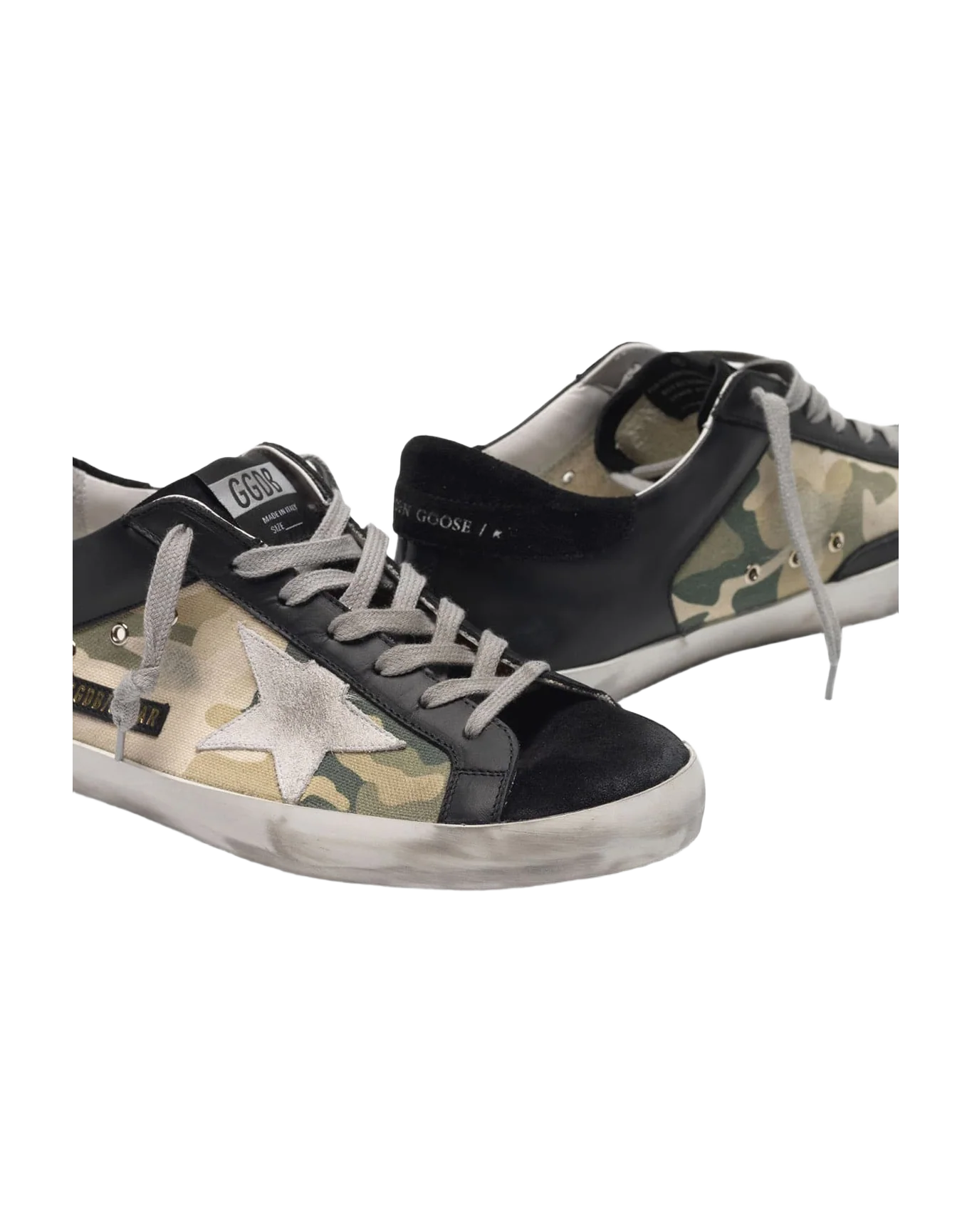 Men | Super-Star Sneakers Black Leather & Camouflage Canvas - Image 5