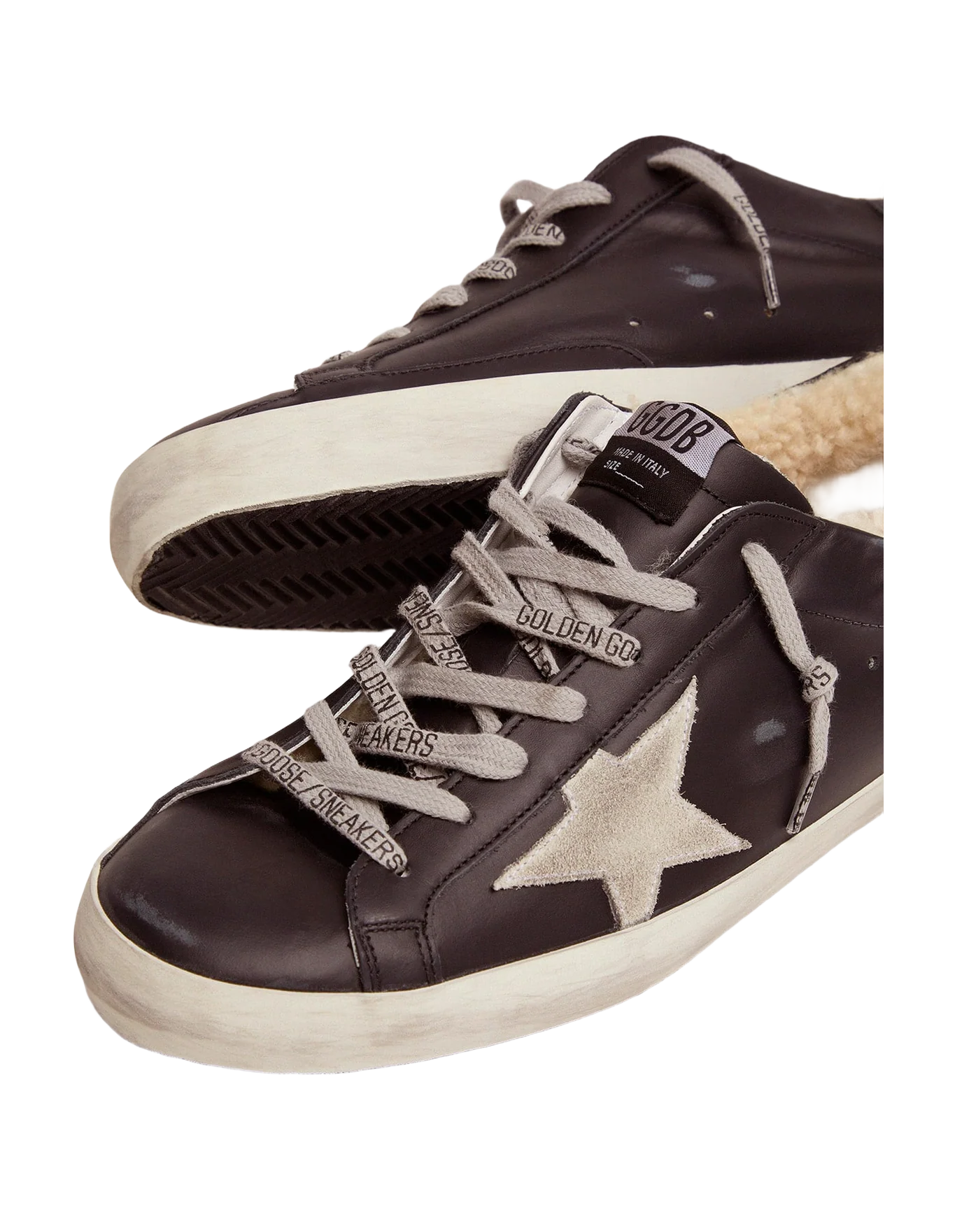 Men | Super-Star Sneakers Black Leather with Shearling Padding | Black x Ice - Image 6