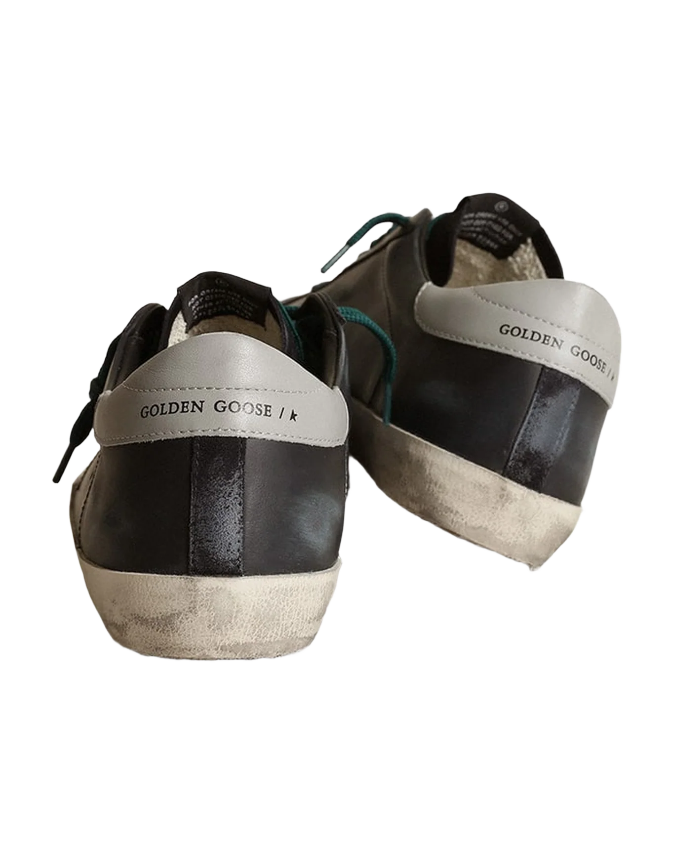 Men | Super-Star Sneakers Dark Blue Leather with White Leather Star | Dark Blue x White x Grey - Image 6