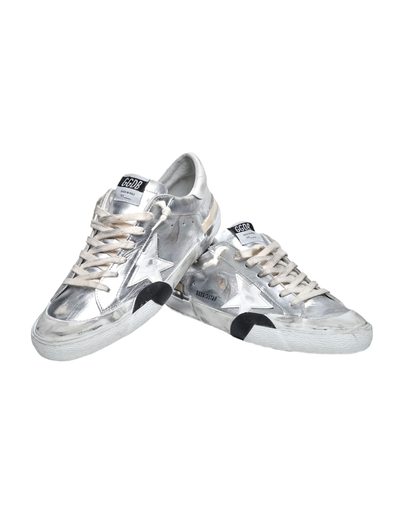 Men | Super-Star Sneakers Silver Leather | Silver x White x Milk - Image 2