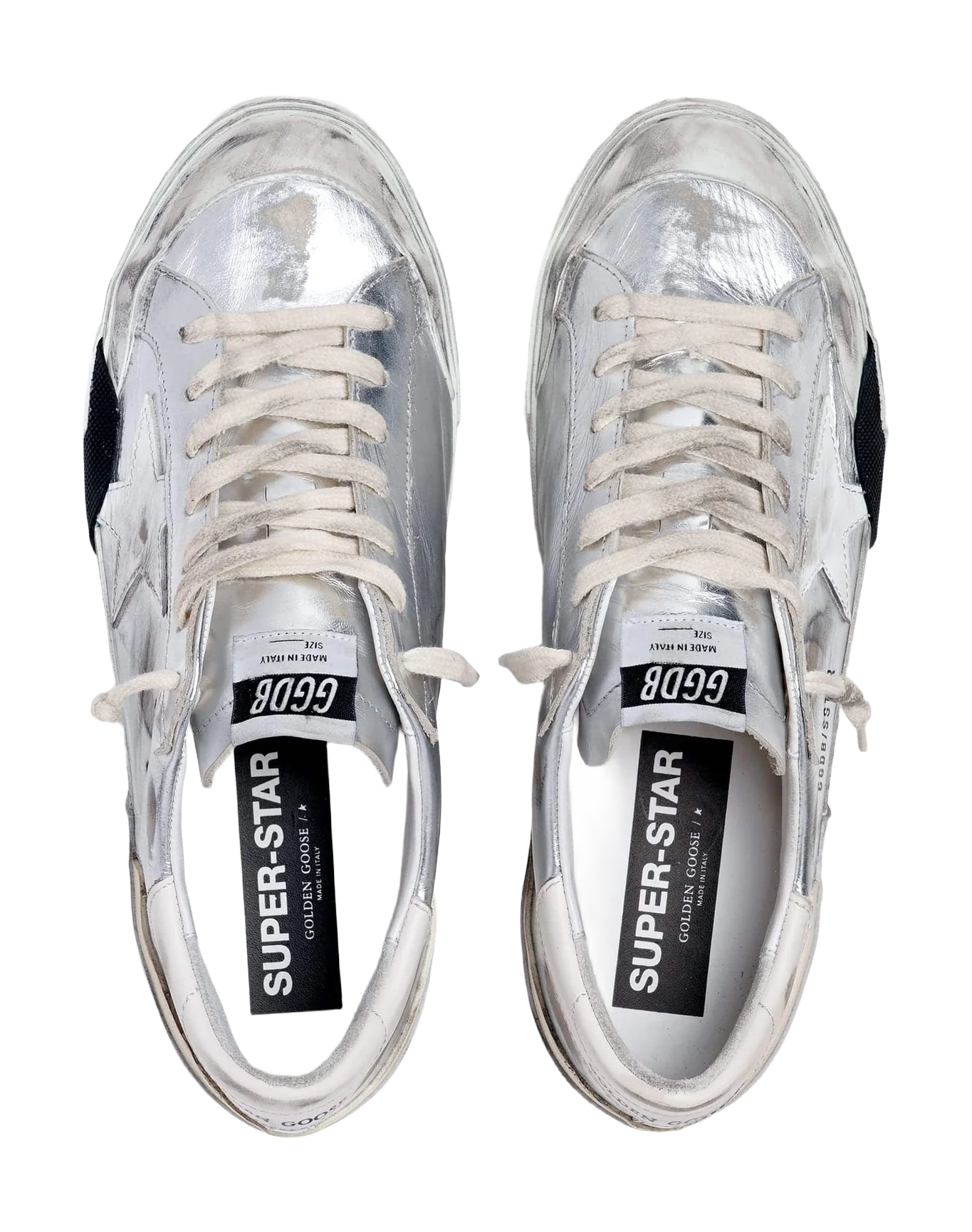 Men | Super-Star Sneakers Silver Leather | Silver x White x Milk - Image 4