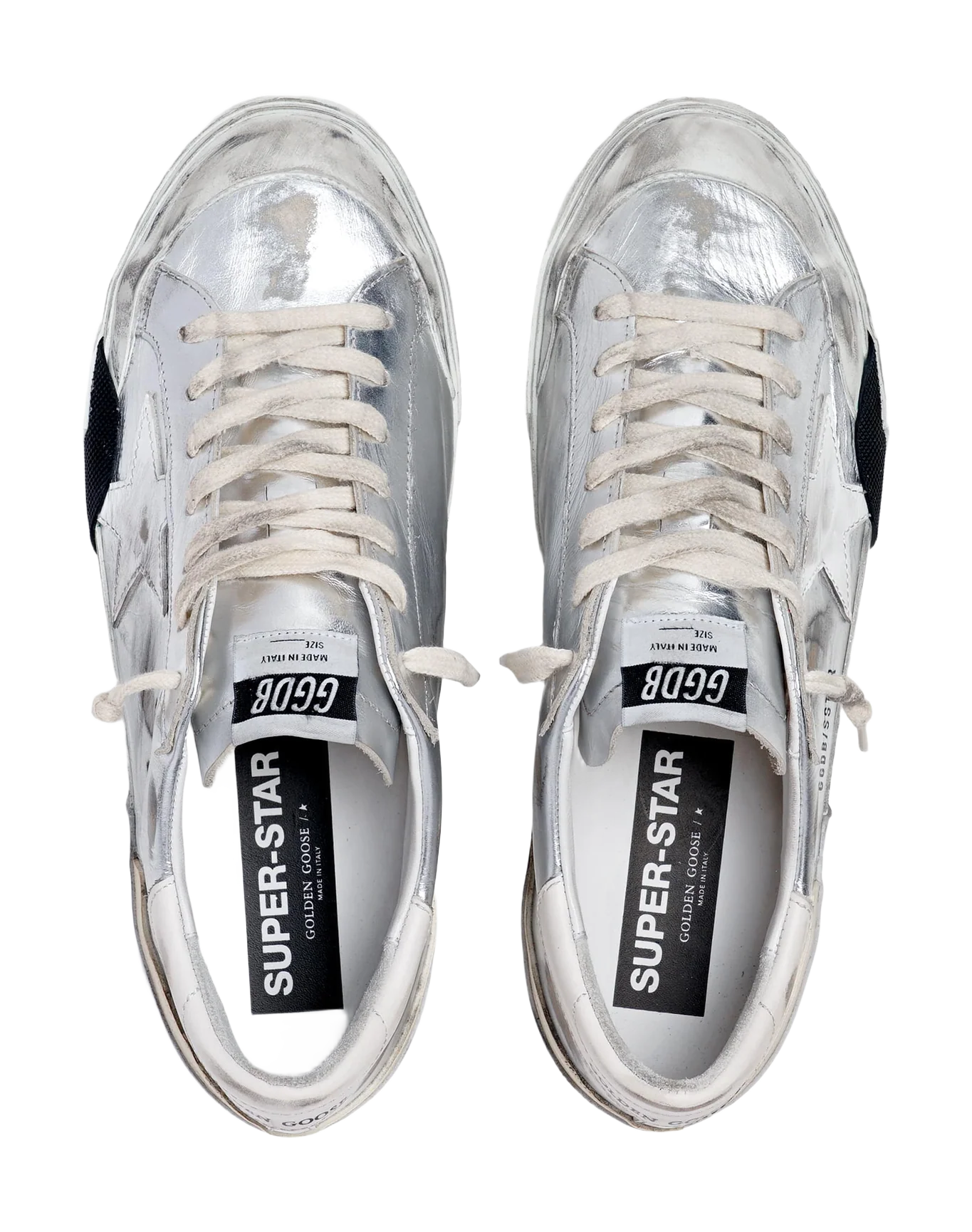 Men | Super-Star Sneakers Silver Leather | Silver x White x Milk - Image 6
