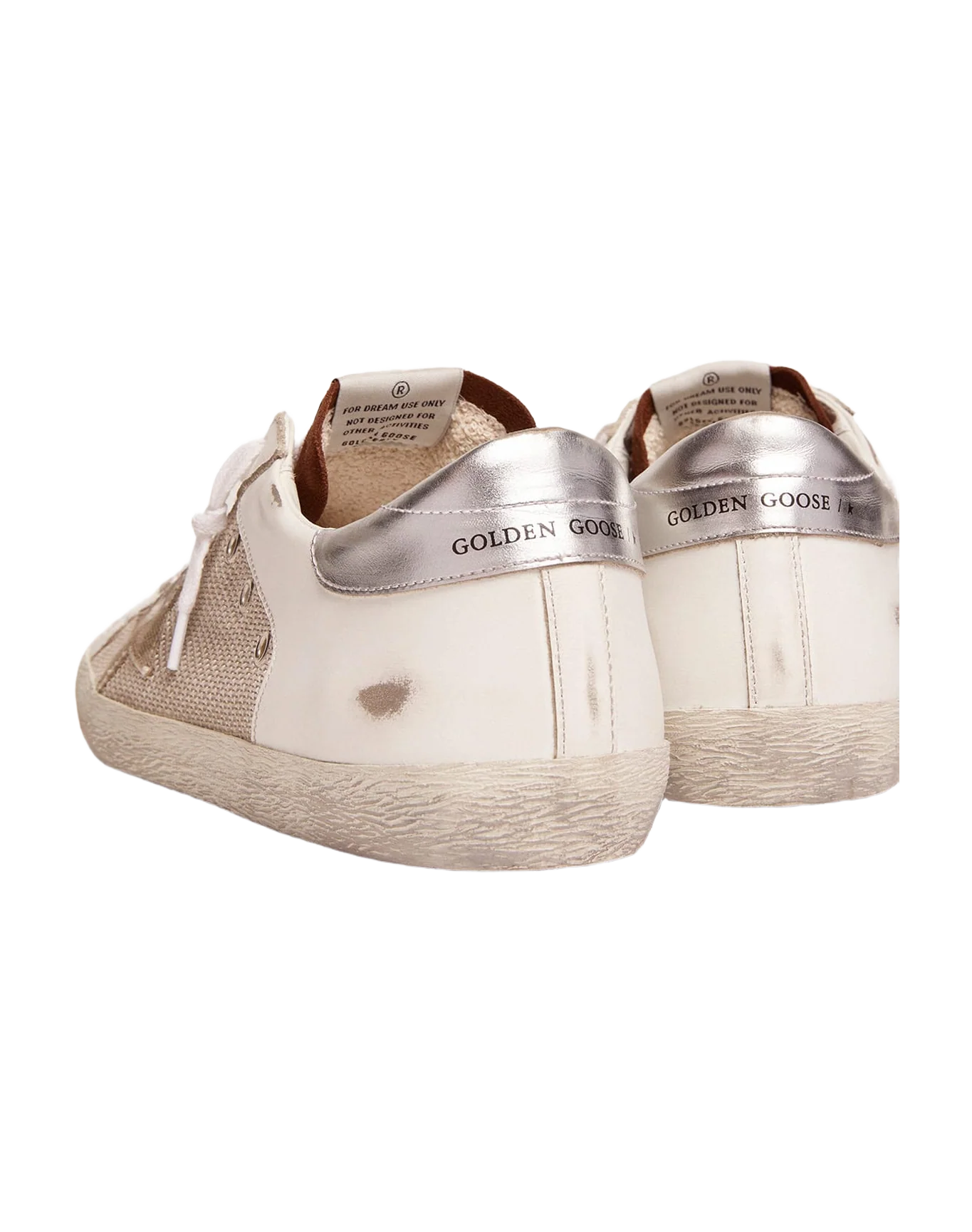 Men | Super-Star Sneakers White Leather & Pale Silver Mesh | Light Silver White x Chestnut x Army Green x Silver - Image 4