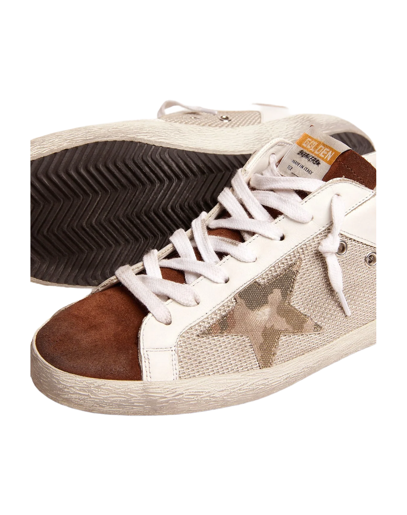 Men | Super-Star Sneakers White Leather & Pale Silver Mesh | Light Silver White x Chestnut x Army Green x Silver - Image 7