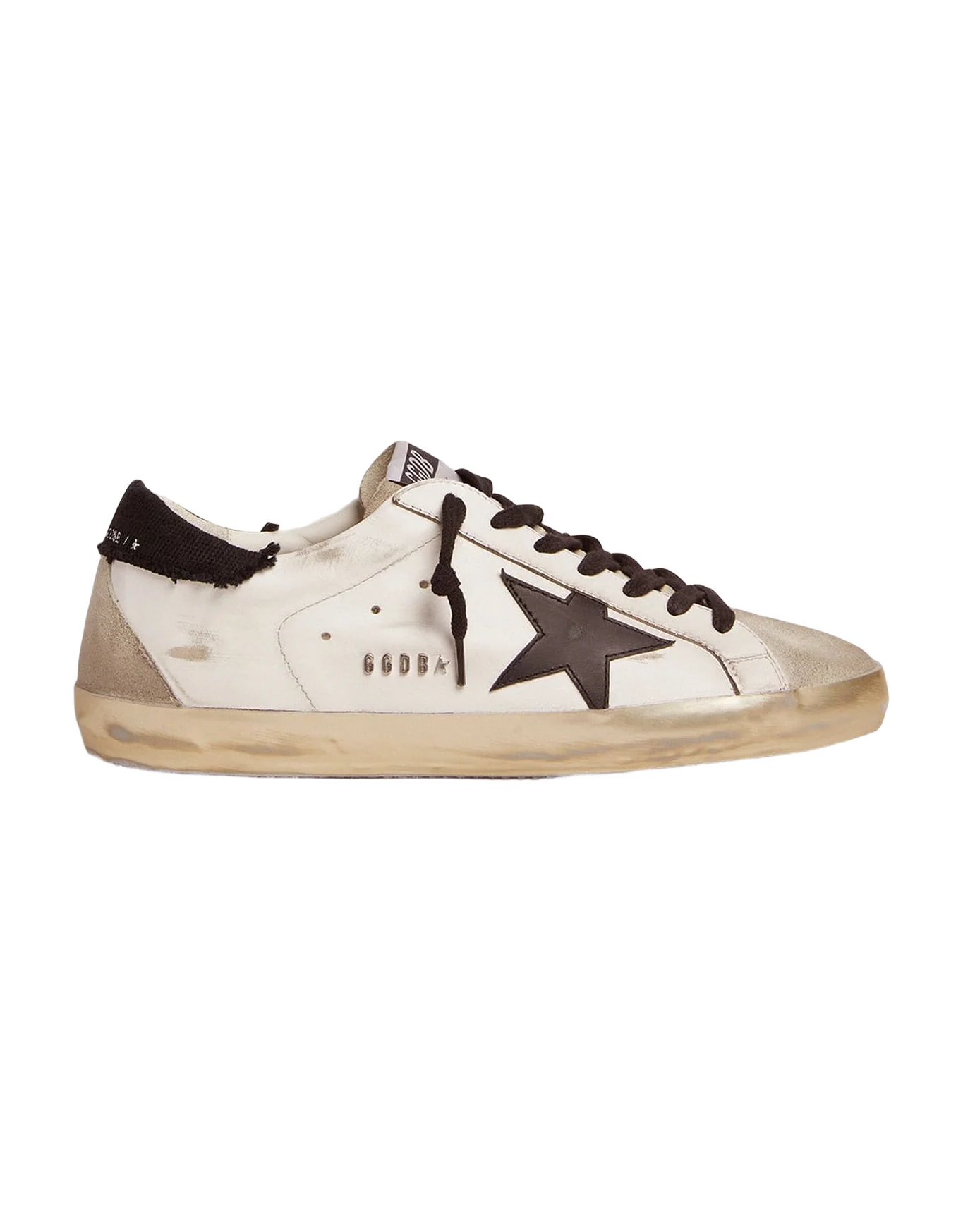 Men | Super-Star Sneakers White Leather with Black Distressed Canvas Heel Tab | White x Ice x Black - Image 4