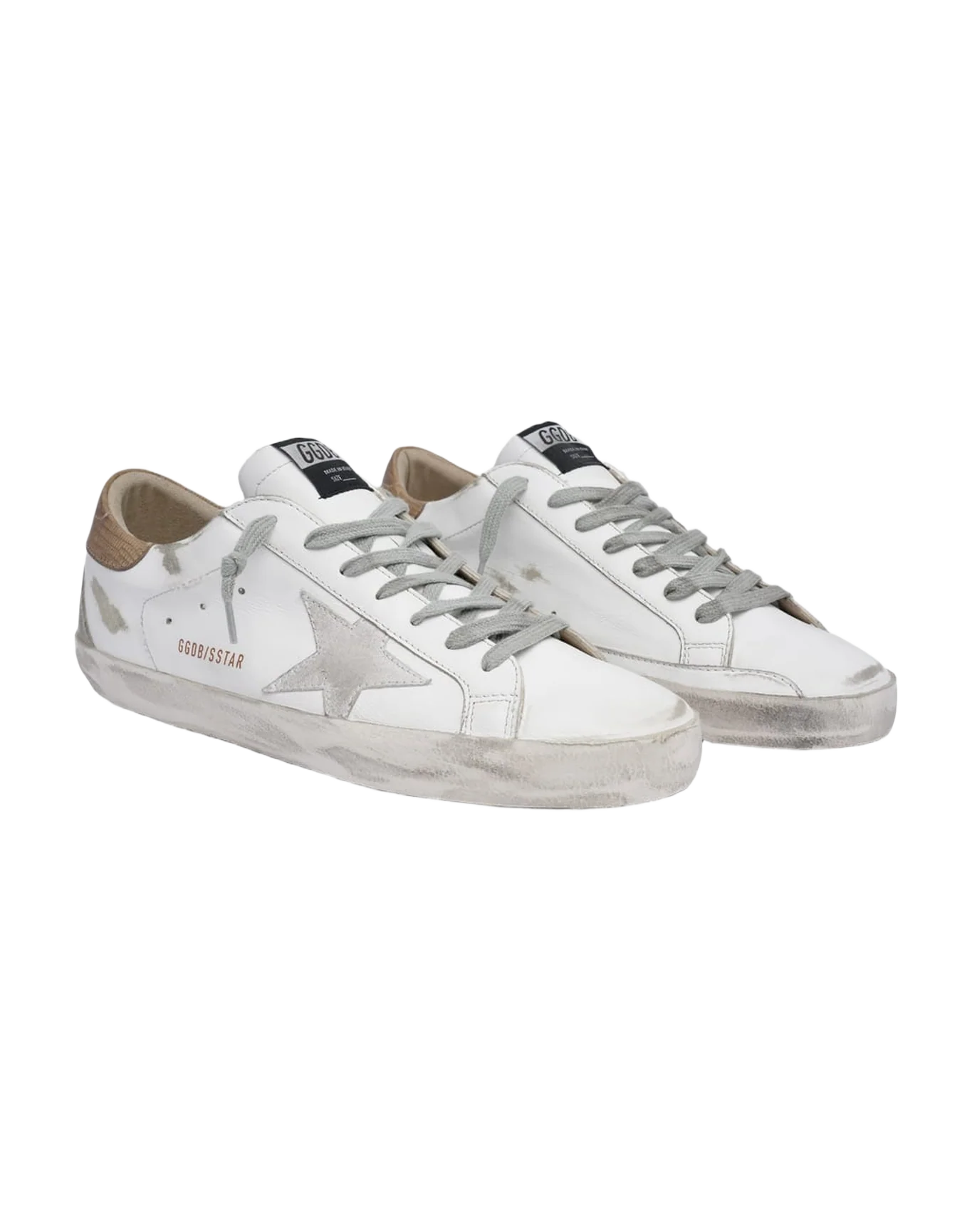 Men | Super-Star Sneakers White Leather with Brown Laminated Heel Tab - Image 4