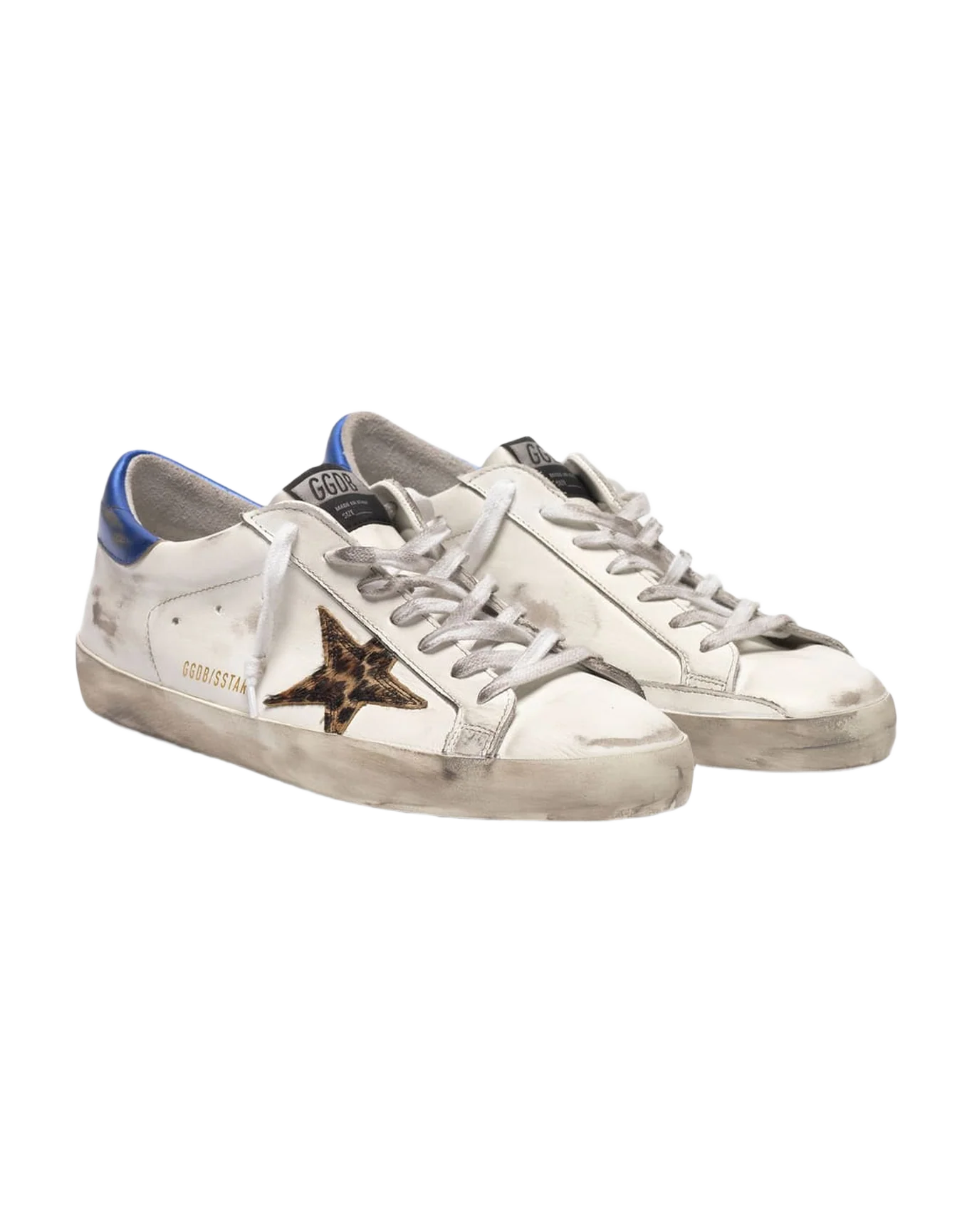 Men | Super-Star Sneakers with Leopard-Print Star & Blue Heel Tab - Image 3