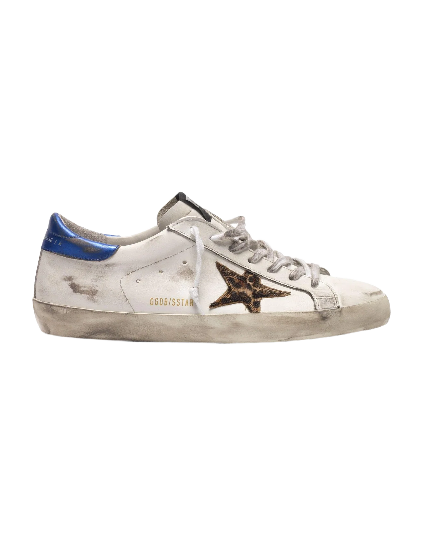 Men | Super-Star Sneakers with Leopard-Print Star & Blue Heel Tab - Image 4