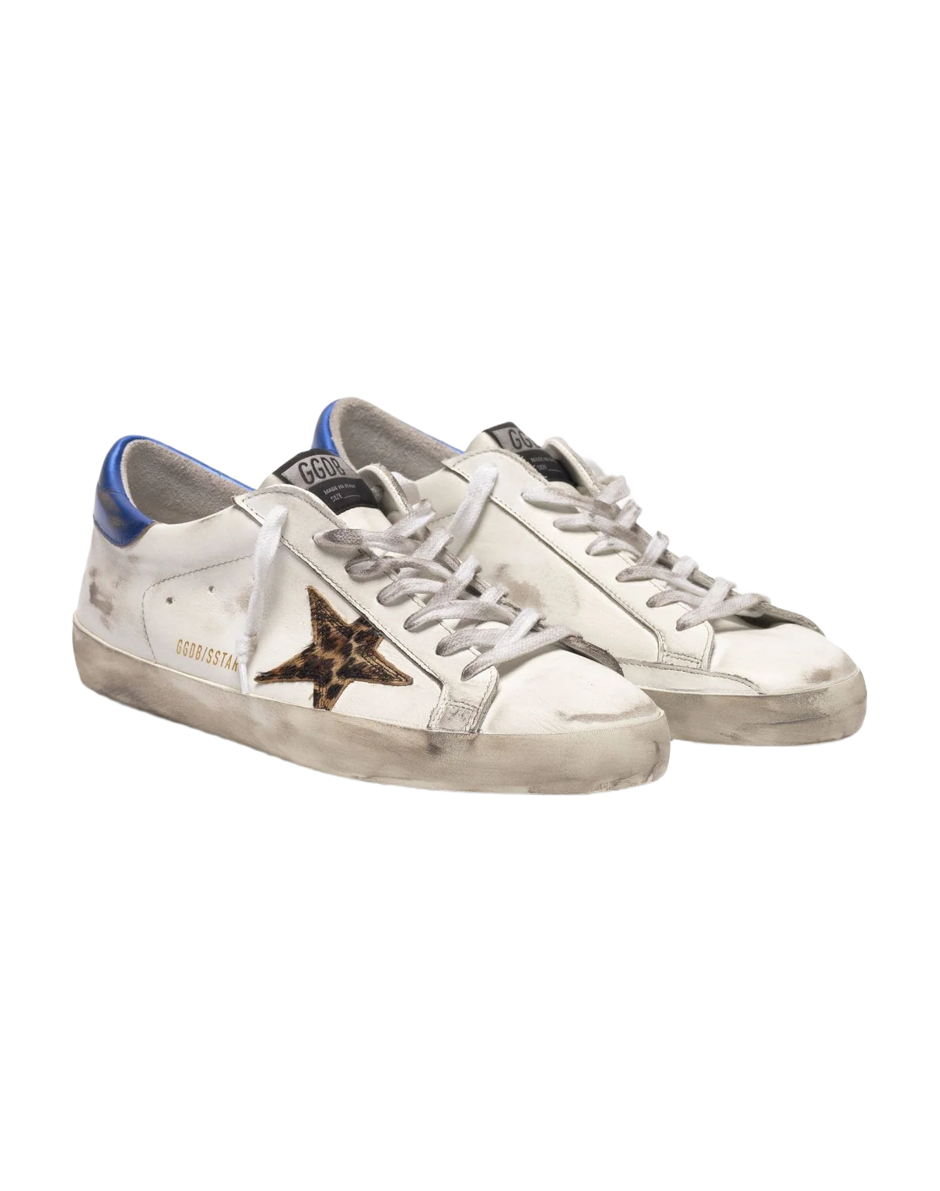 Men | Super-Star Sneakers with Leopard-Print Star & Blue Heel Tab - Image 5