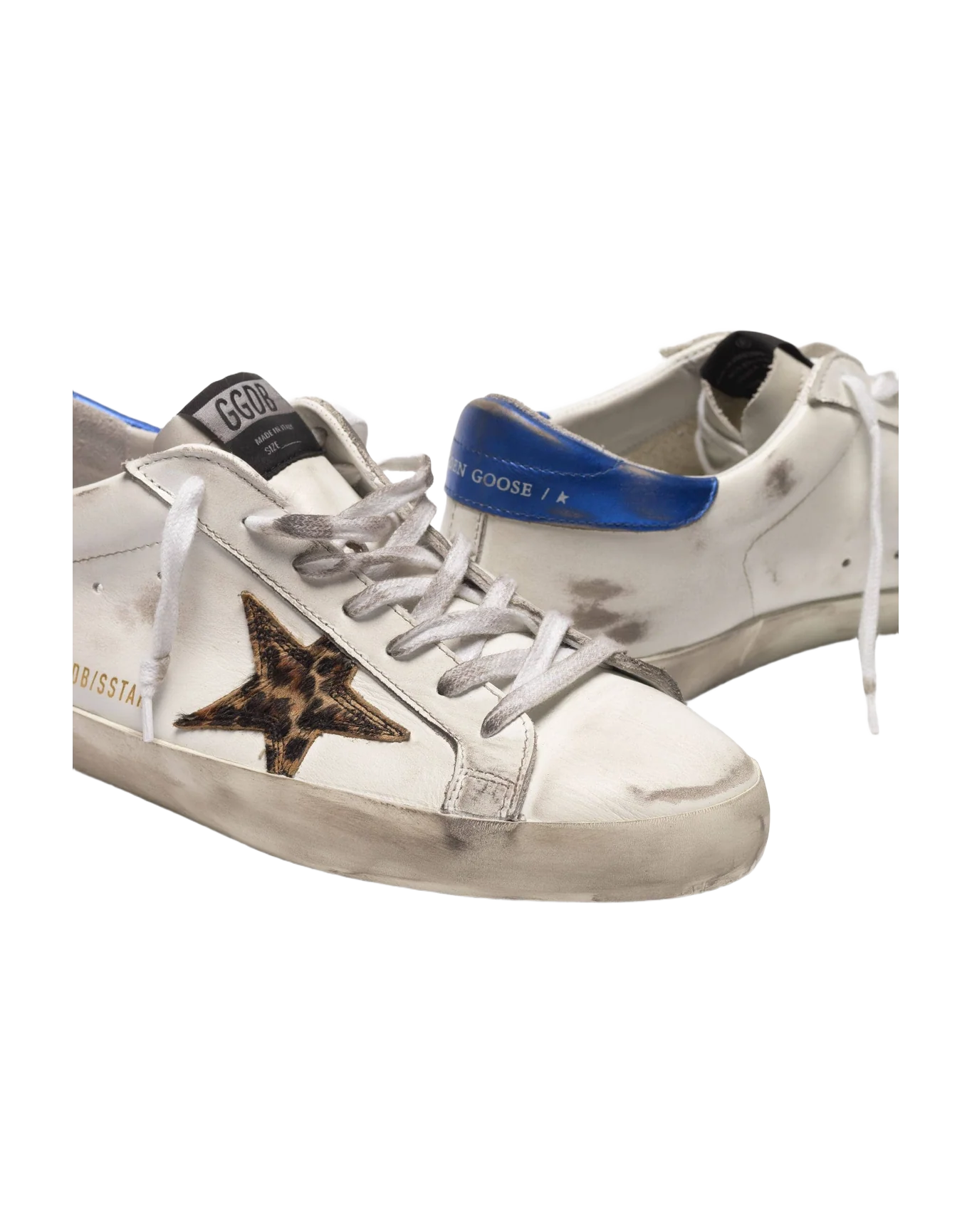 Men | Super-Star Sneakers with Leopard-Print Star & Blue Heel Tab - Image 7