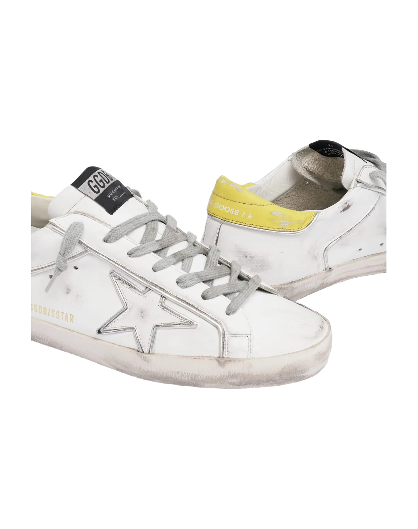 Men | Super-Star Sneakers with White Leather-Yellow-Star - Image 6